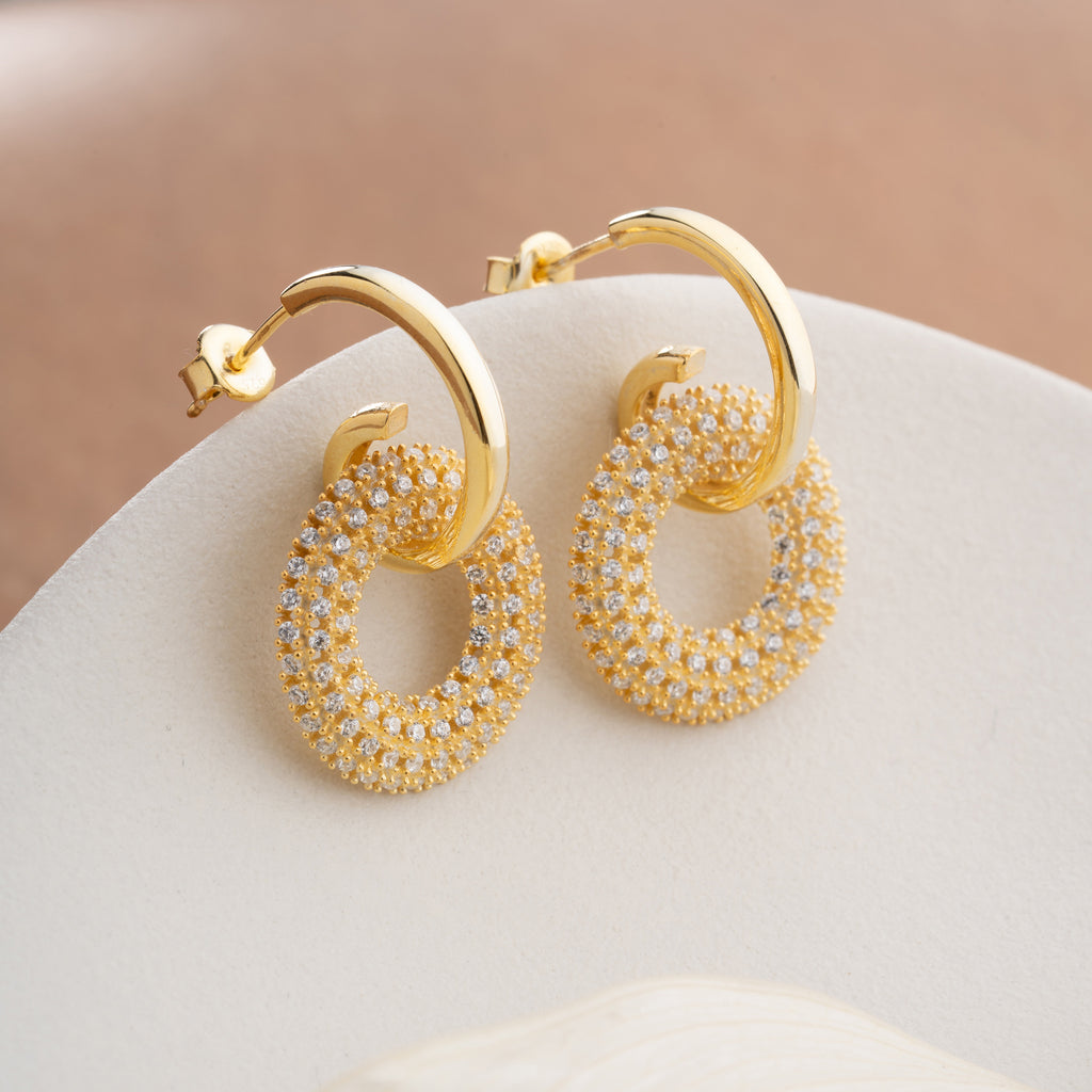 SHINE RUNDA ÖRHÄNGEN | 925 SILVER