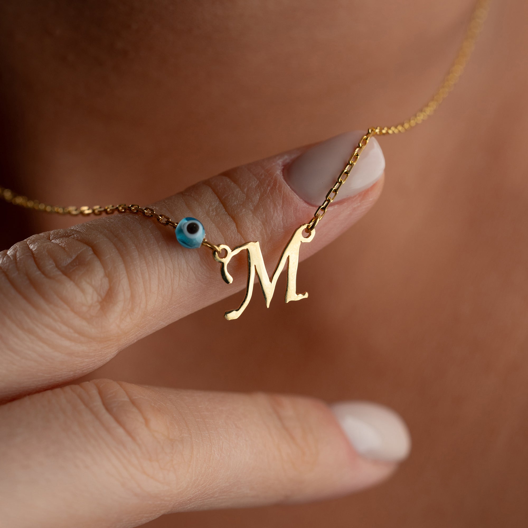 BREV KRAGE MED BLÅT ÖGON | 925 SILVER