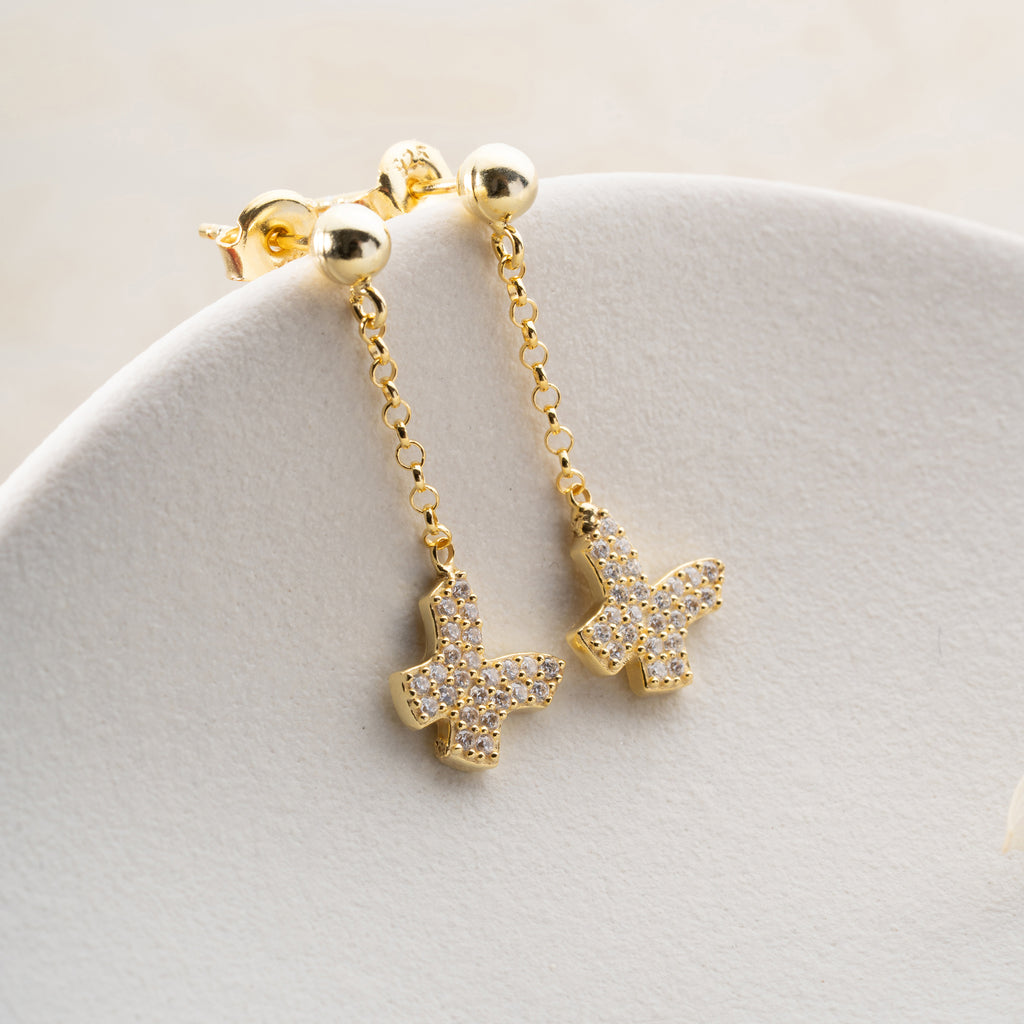 HÄNGANDE FJÄRILSÖRHÄNGEN | 925 SILVER