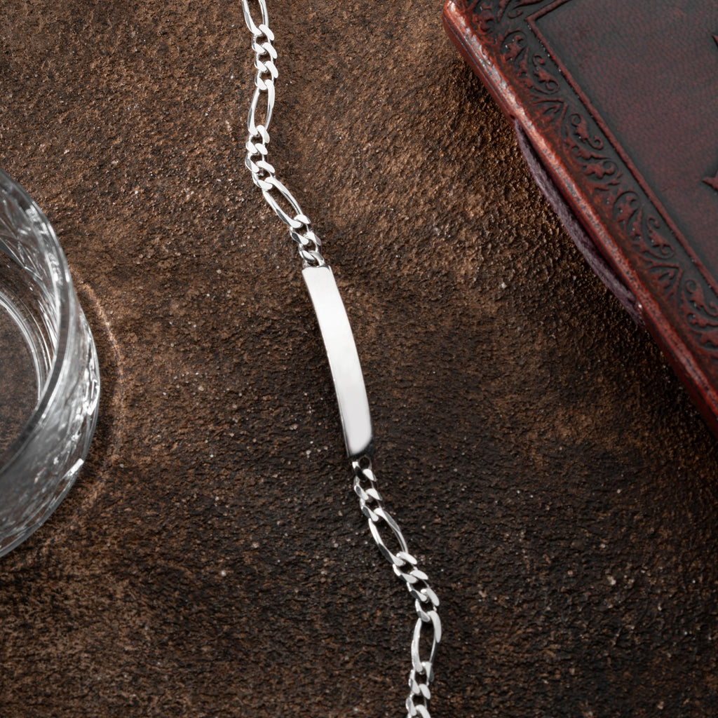 STORT FIGARO ARMBAND MED GRAVER | 925 SILVER