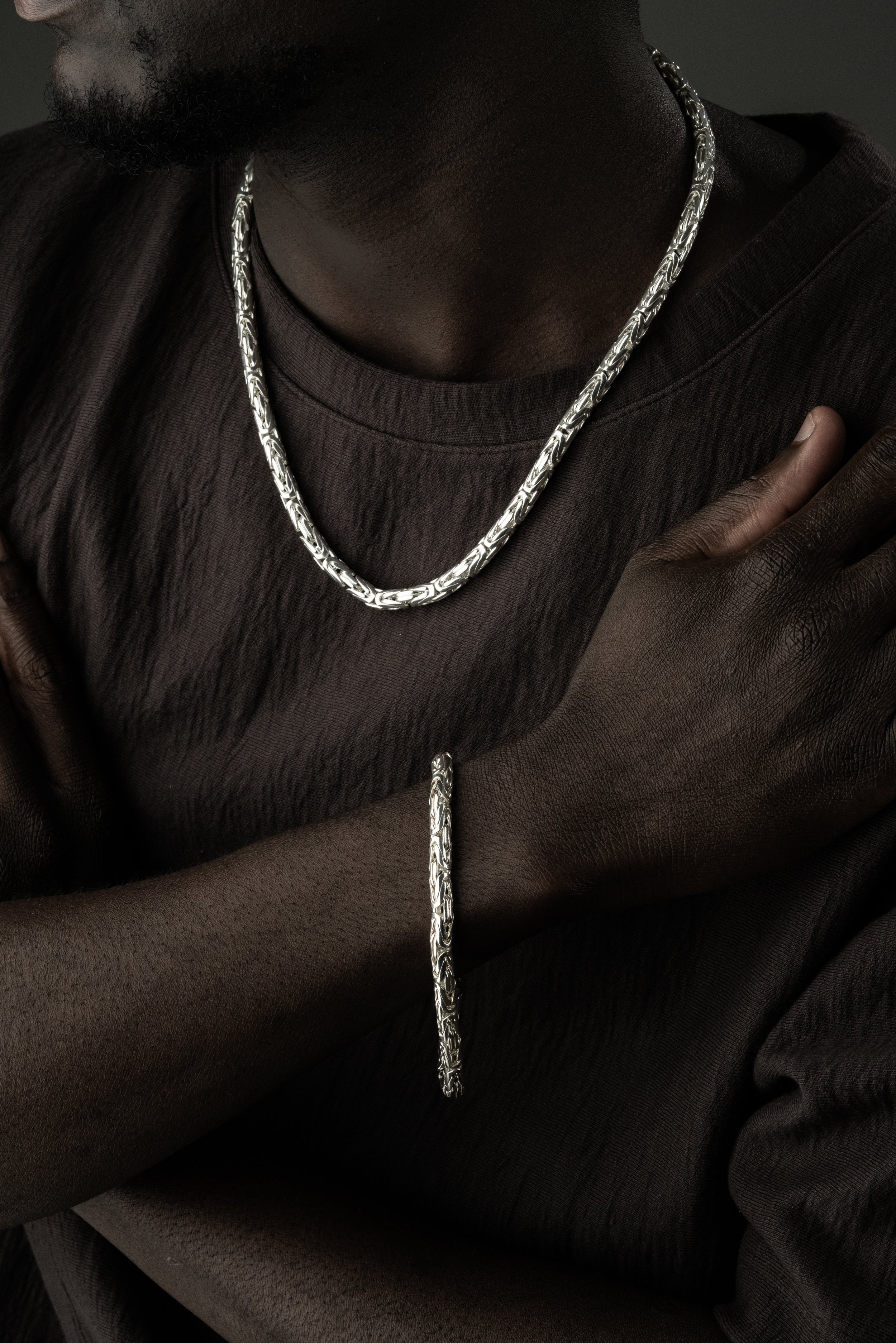 OVAL KING KEDJA 6MM SET | 925 SILVER