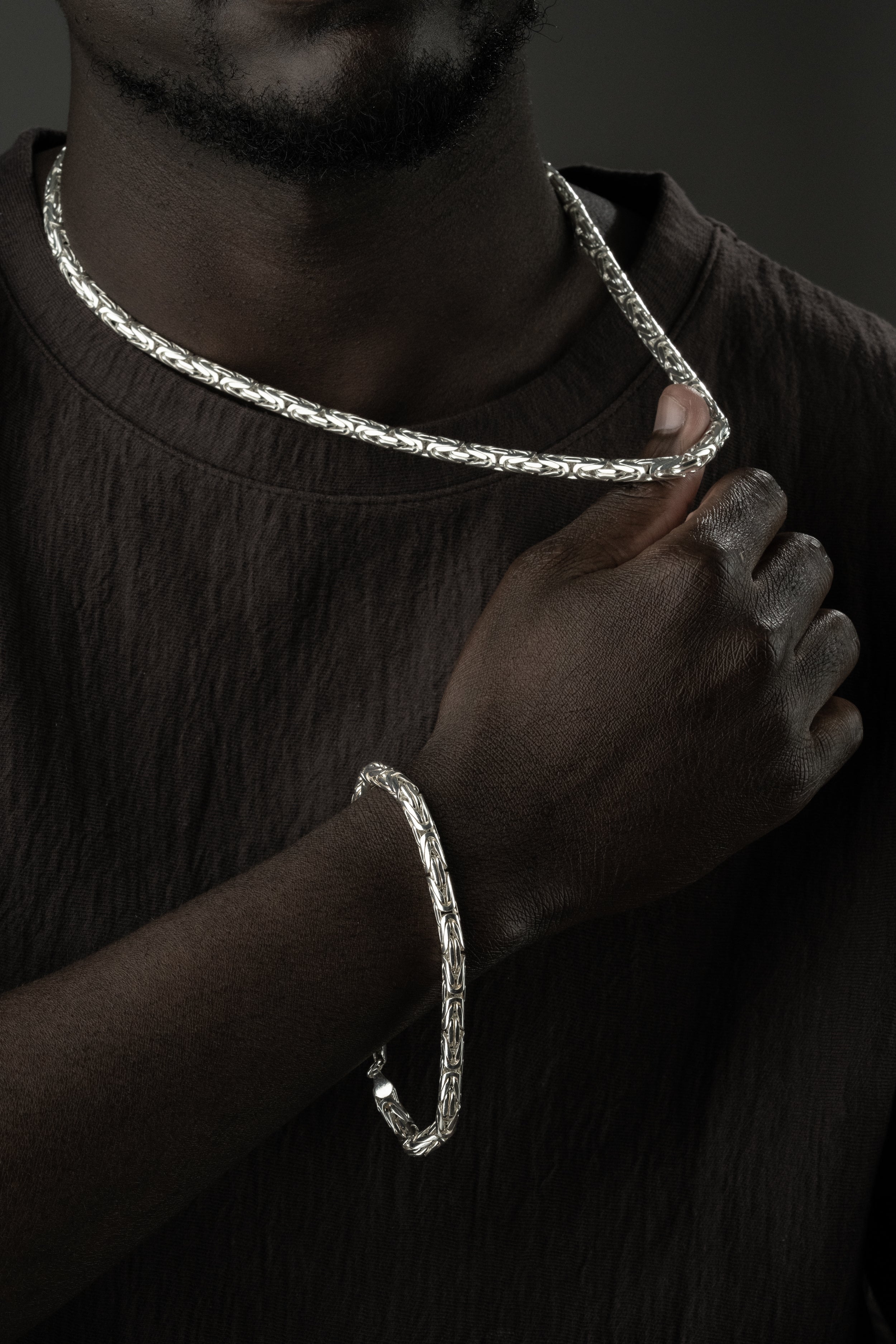 OVAL KING KEDJA 6MM SET | 925 SILVER