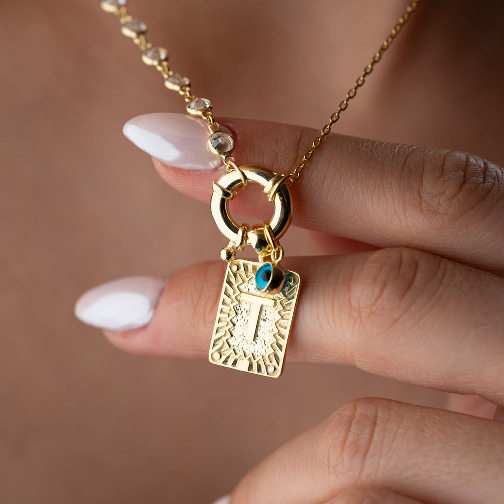 KEDJEDESIGN ICED BREV MED NAZAR | 925 SILVER