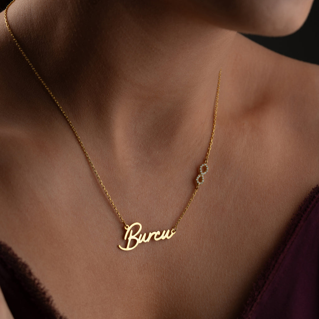 NAMN COLLAR MED Oändlighetstecken | 925 SILVER