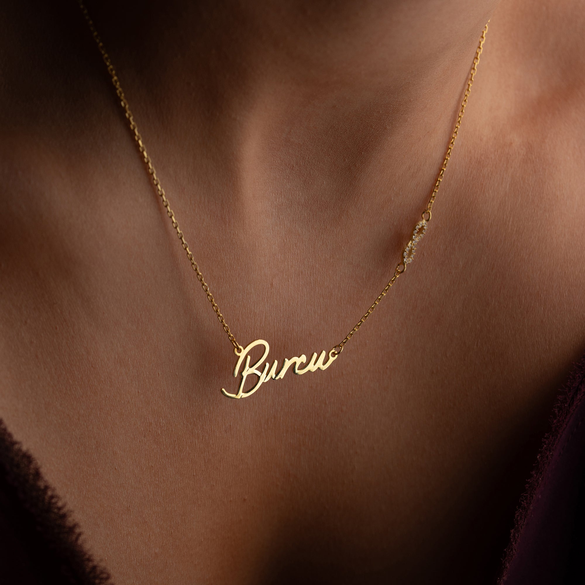 NAMN COLLAR MED Oändlighetstecken | 925 SILVER