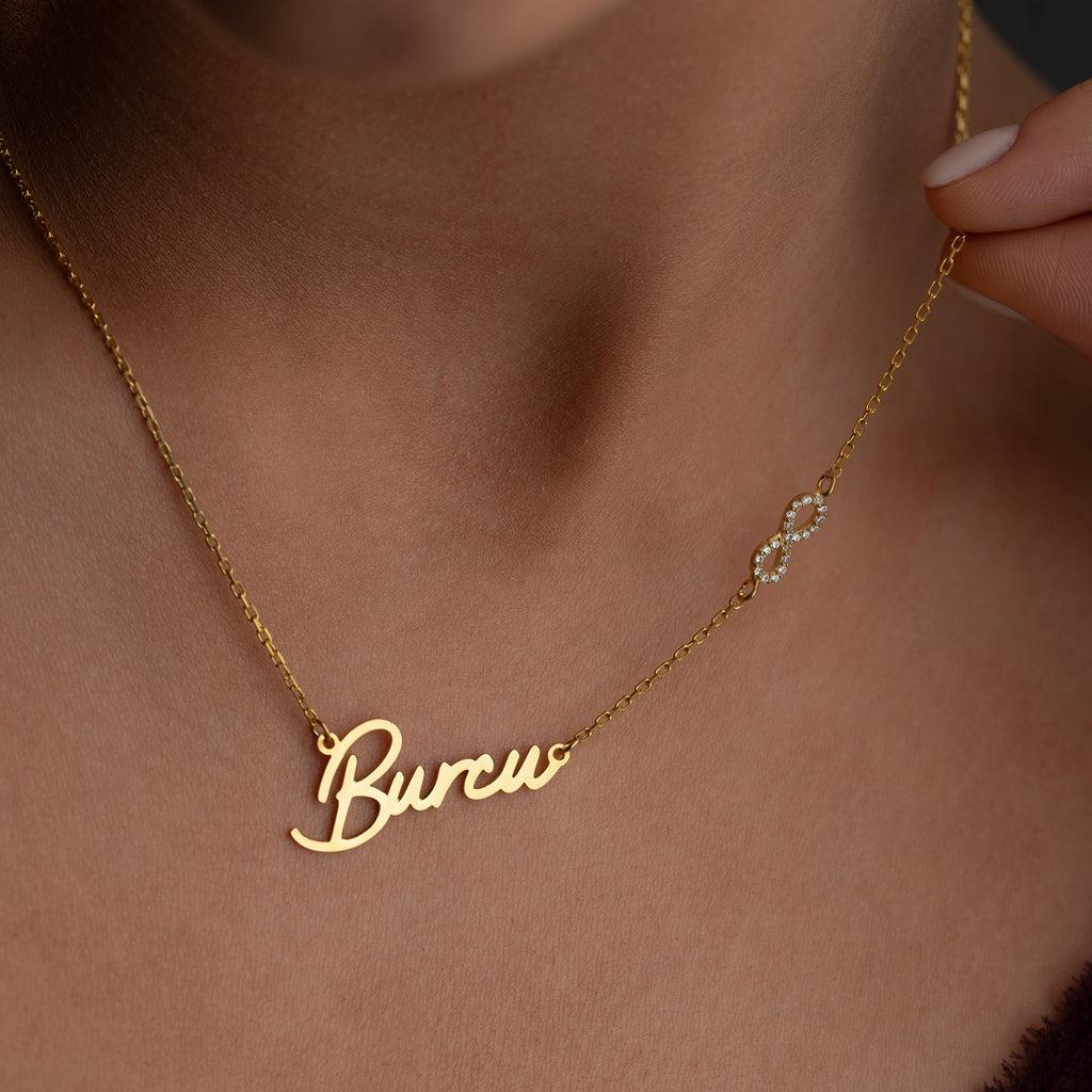 NAMN COLLAR MED Oändlighetstecken | 925 SILVER