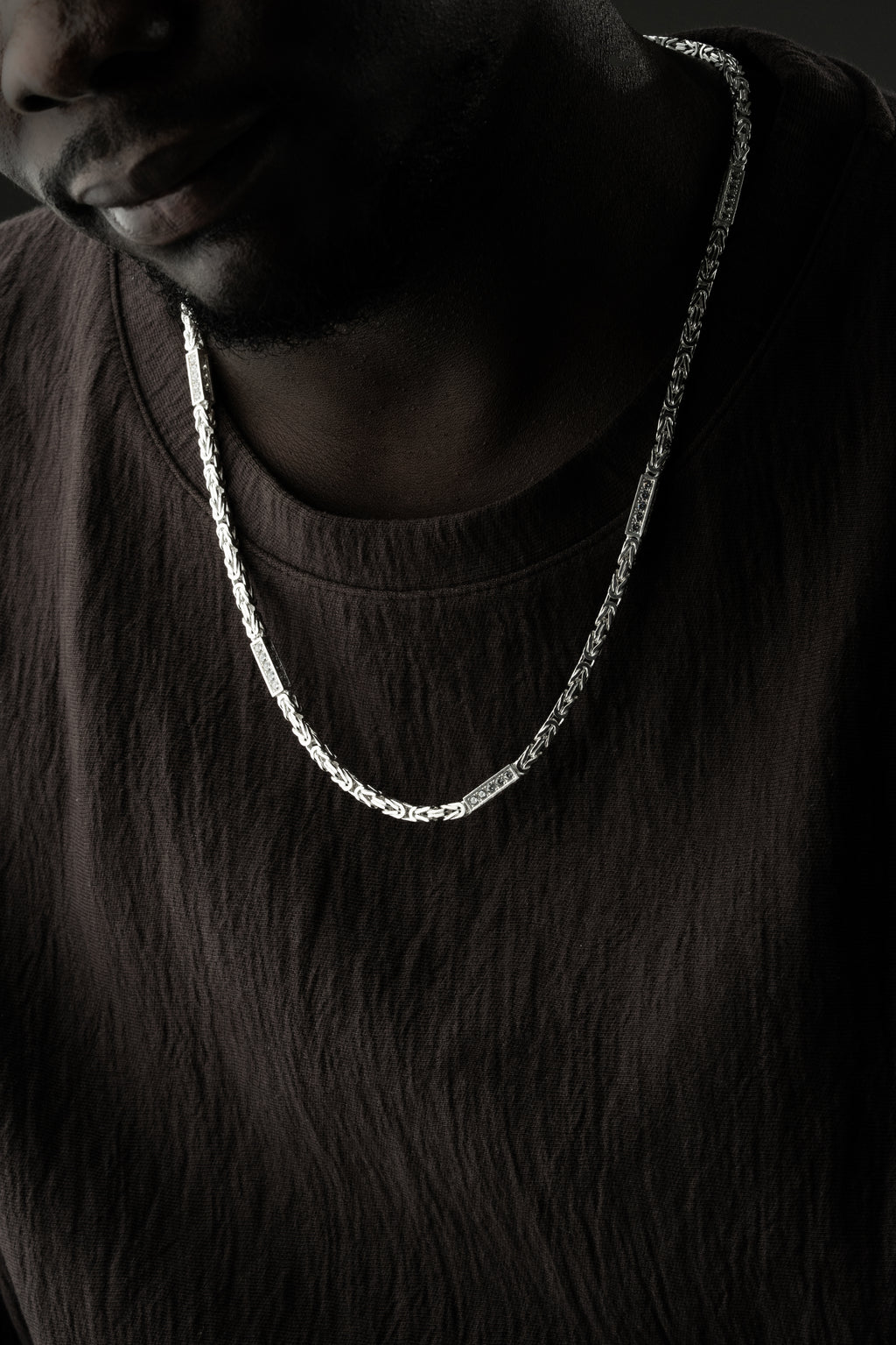 KUNGEN KEDJA MED RHINESTENES | 925 SILVER 