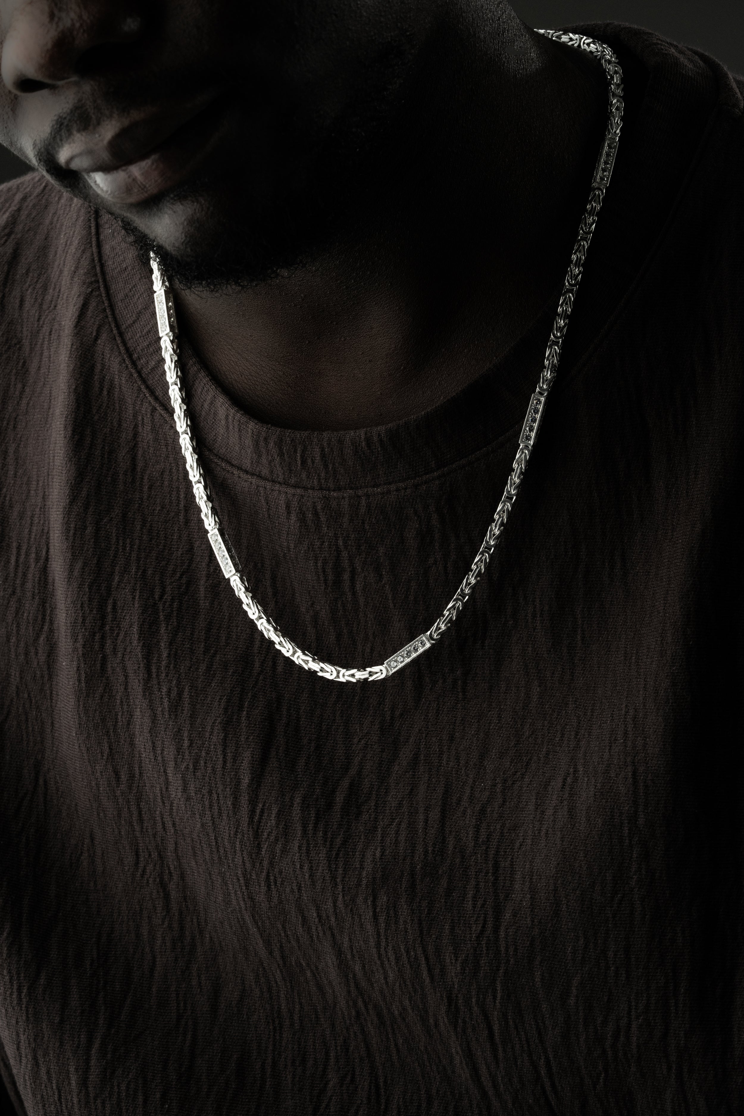 KUNGEN KEDJA MED RHINESTENES | 925 SILVER 