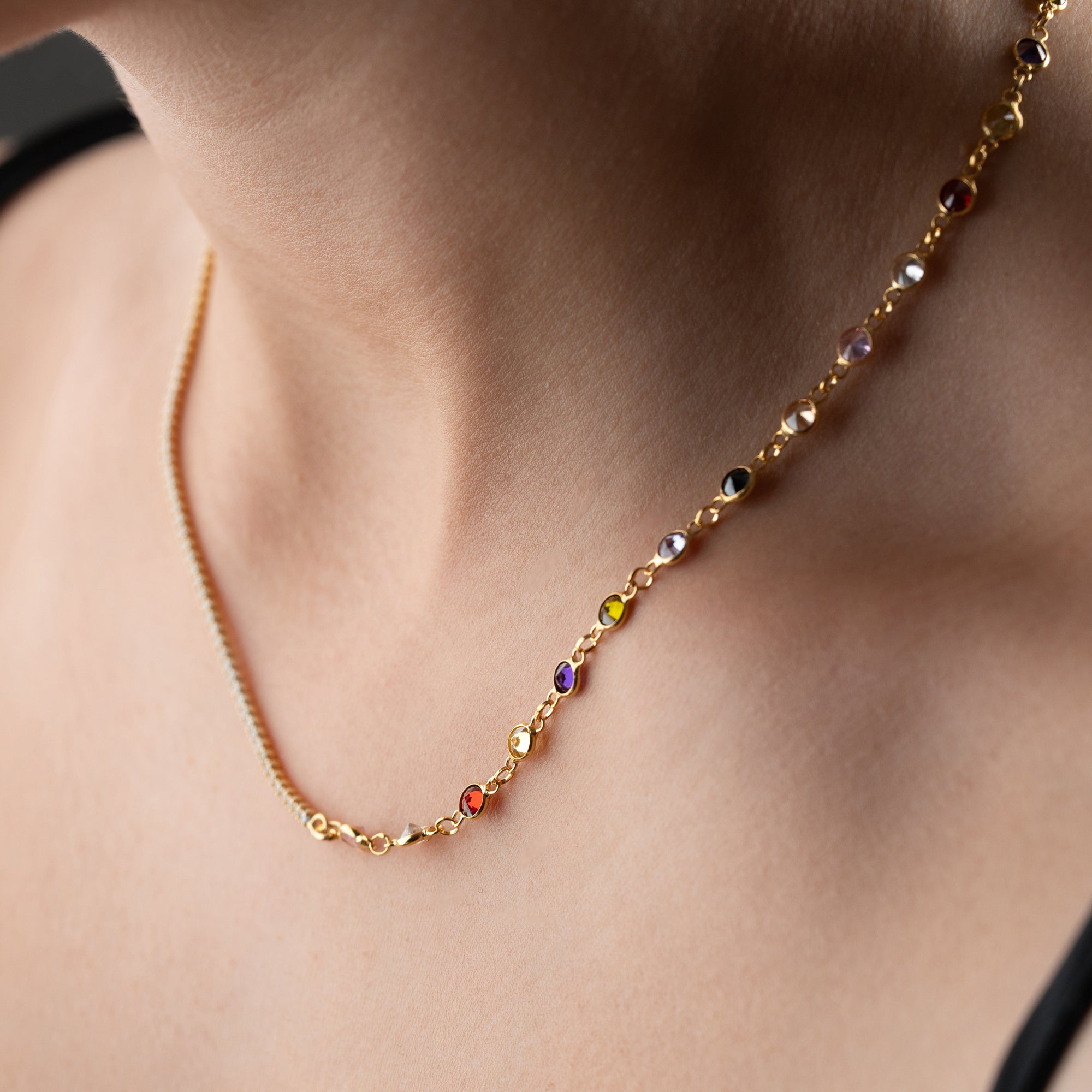 ICED X FÄRGFULL KEDJA | 925 SILVER