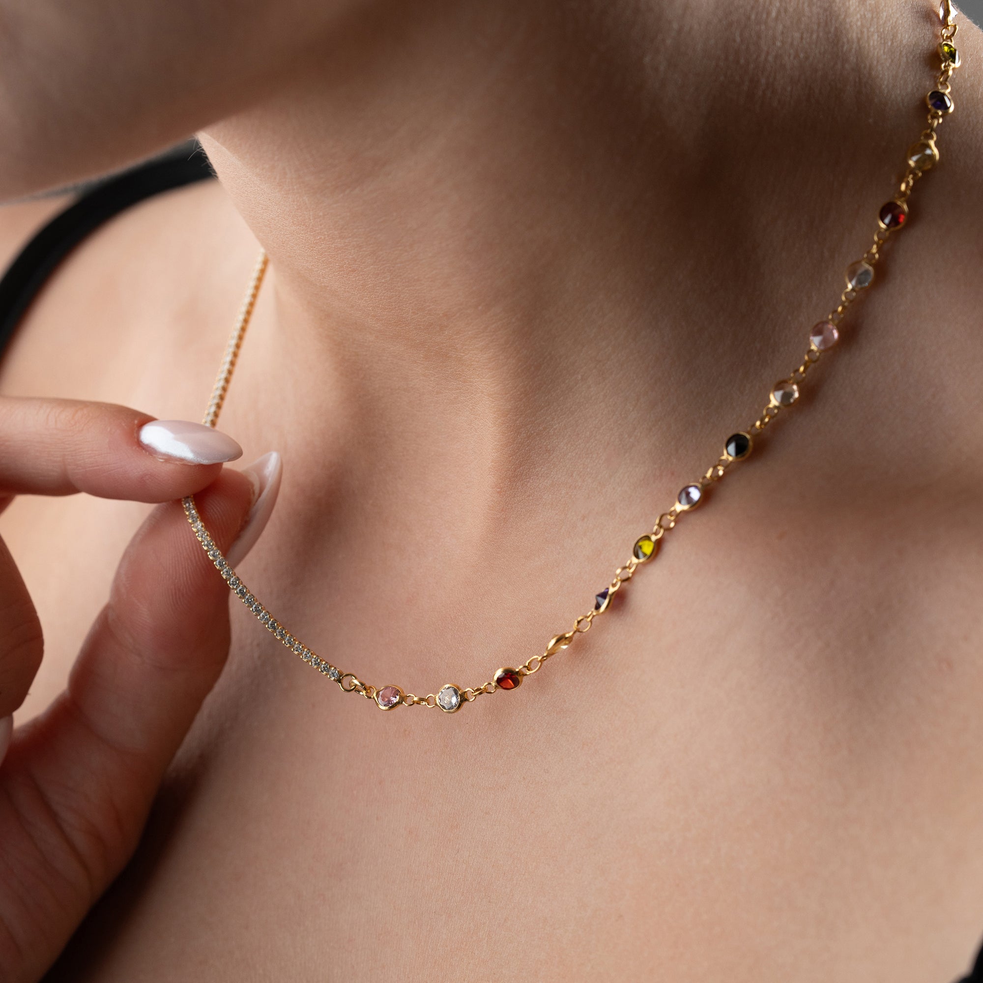 ICED X FÄRGFULL KEDJA | 925 SILVER