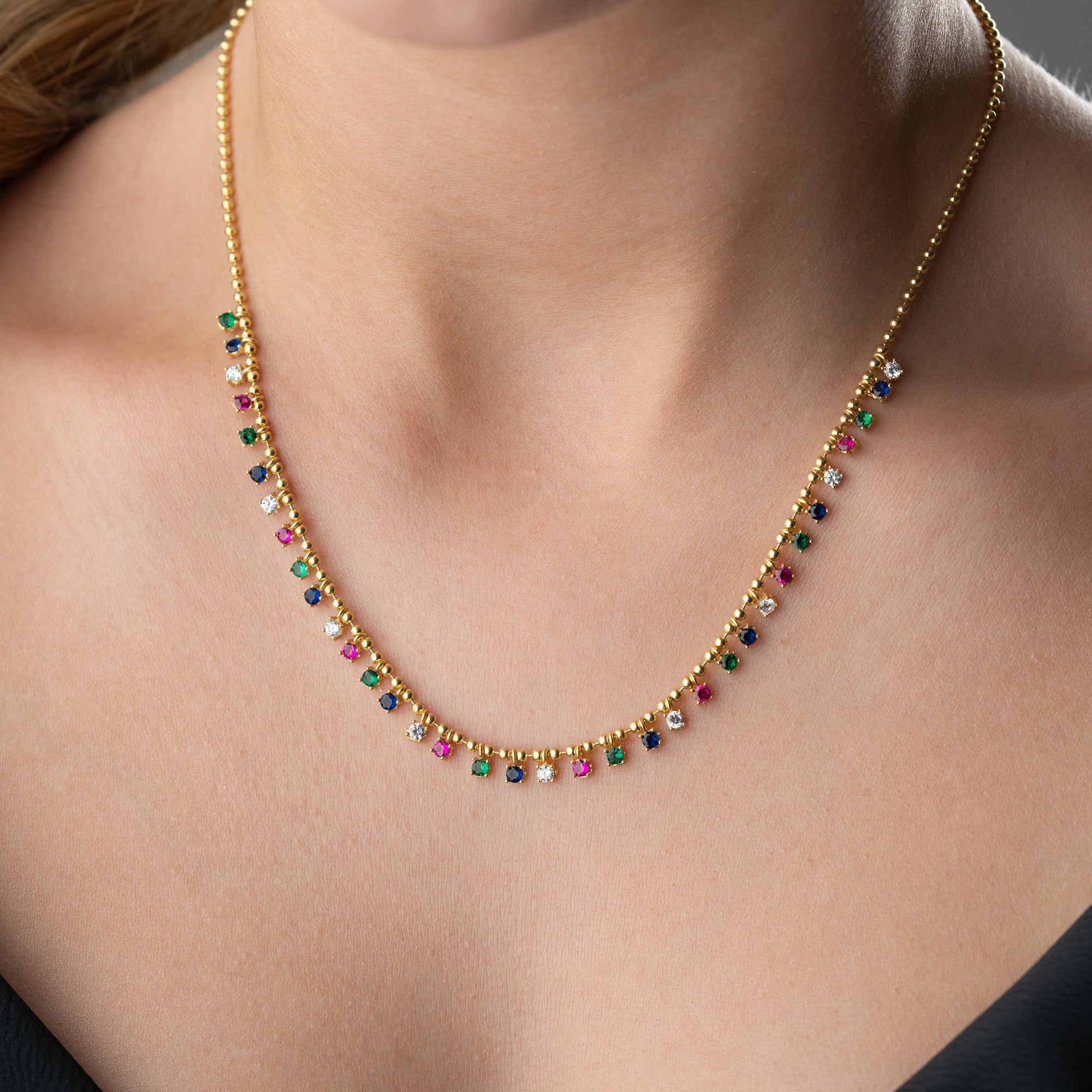 MIRIYA FÄRGFULL KEDJA | 925 SILVER