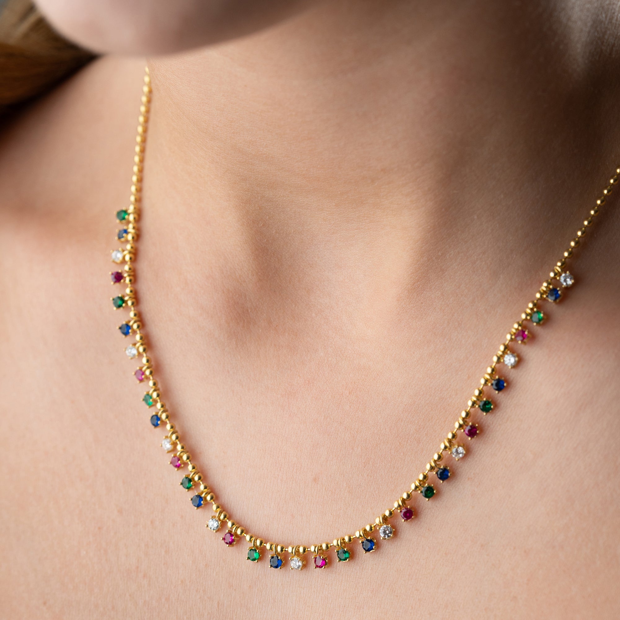 MIRIYA FÄRGFULL KEDJA | 925 SILVER