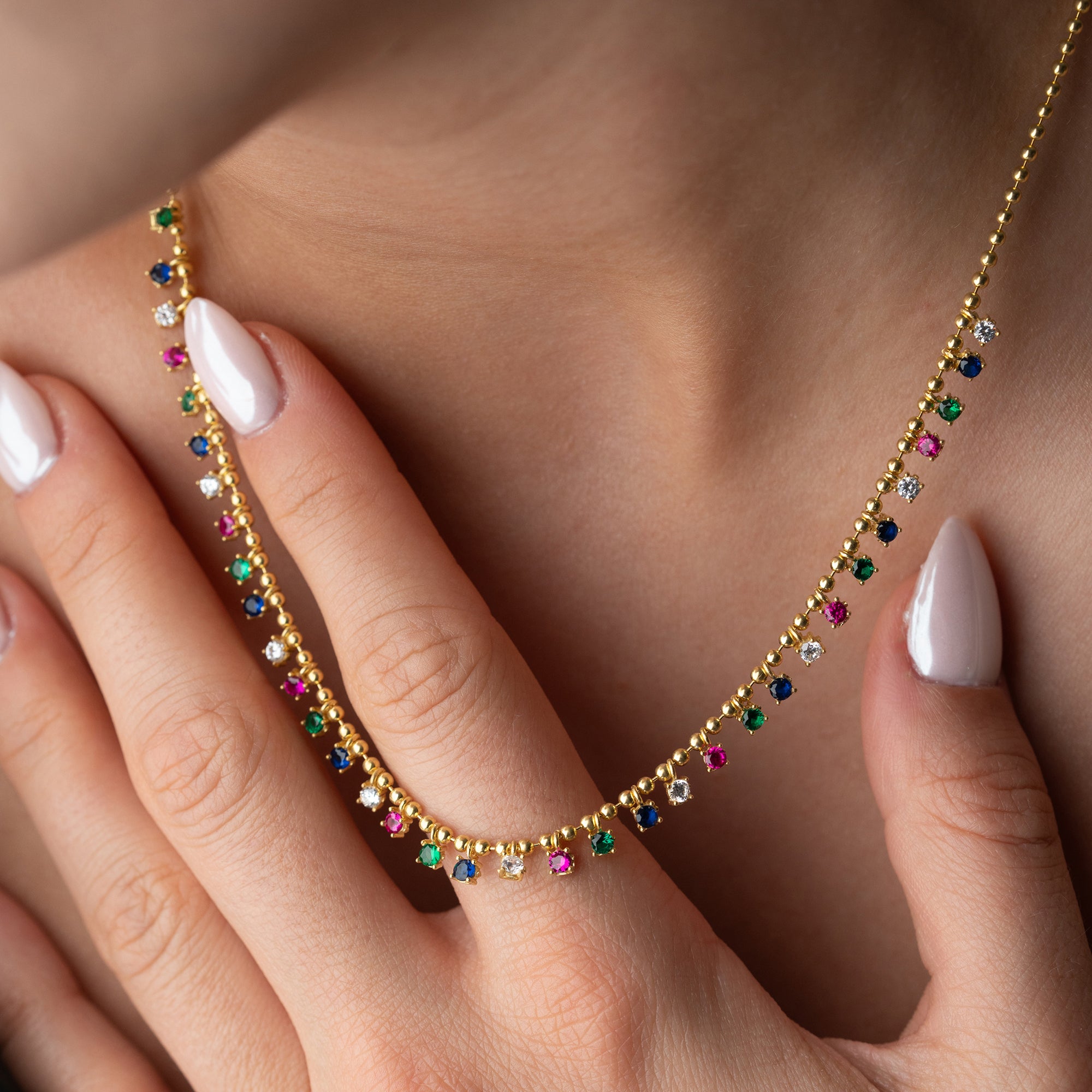 MIRIYA FÄRGFULL KEDJA | 925 SILVER