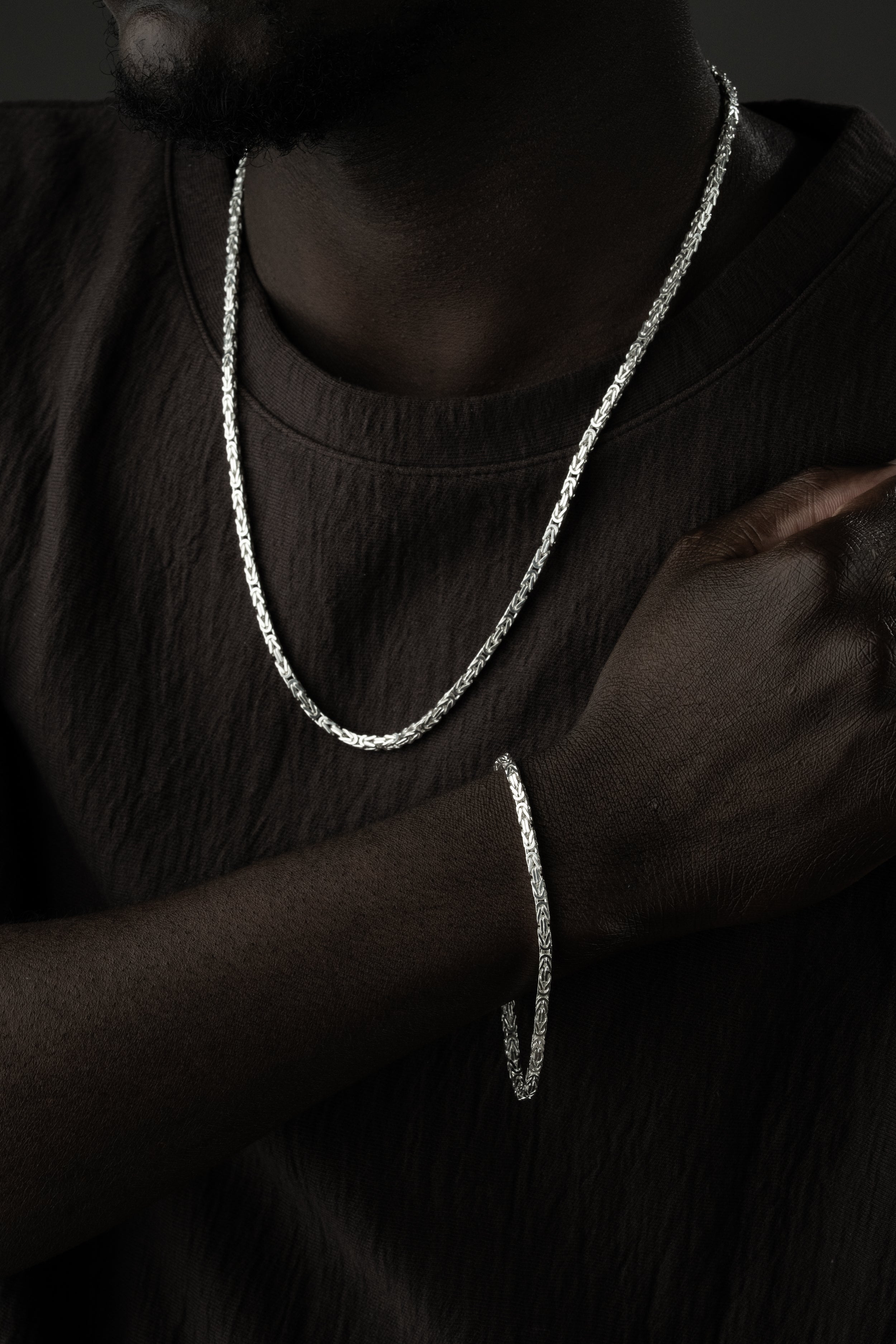 KING KEDJA 4MM GLANS SET | 925 SILVER