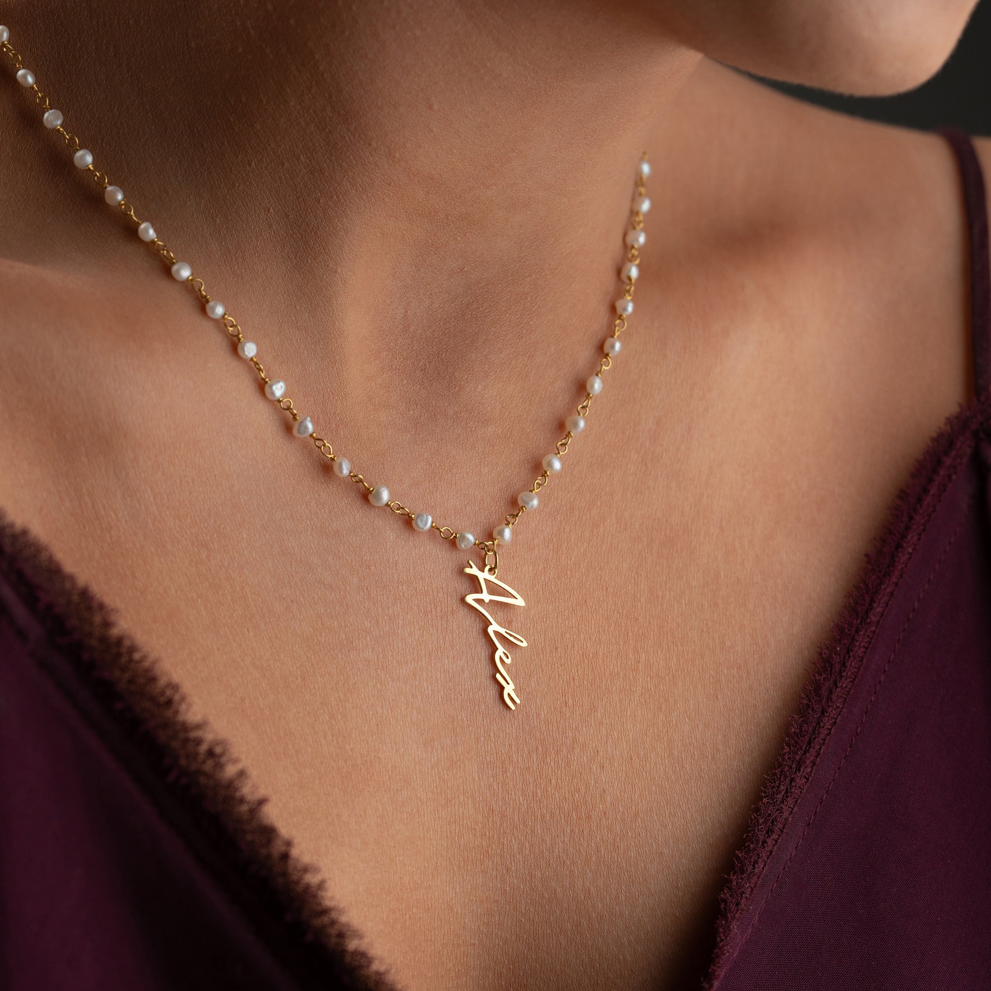 KEDJEDESIGN PÄRL KRAGE BASSIGNATURE | 925 SILVER