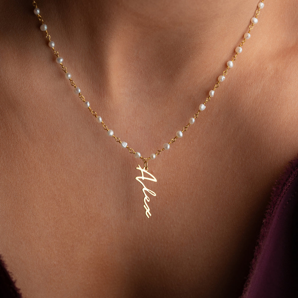 KEDJEDESIGN PÄRL KRAGE BASSIGNATURE | 925 SILVER