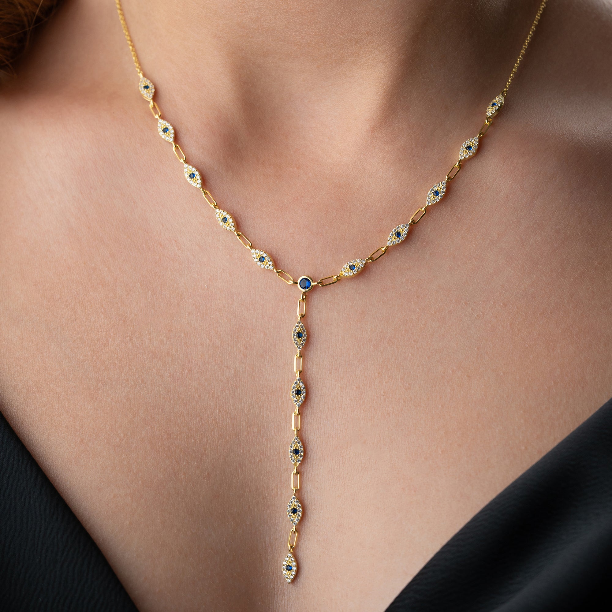 MINI BLUE EYE Y KEDJA | 925 SILVER