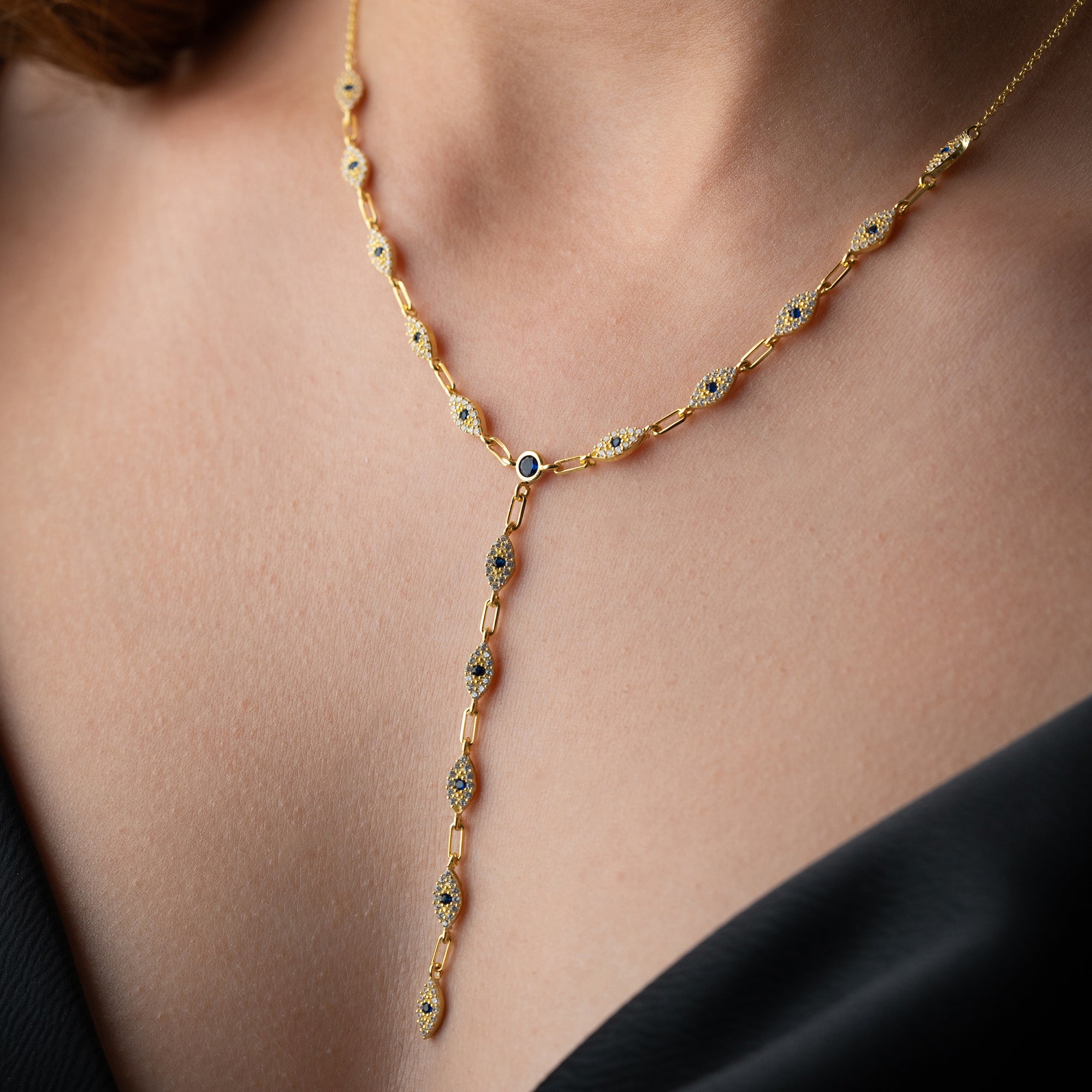 MINI BLUE EYE Y KEDJA | 925 SILVER