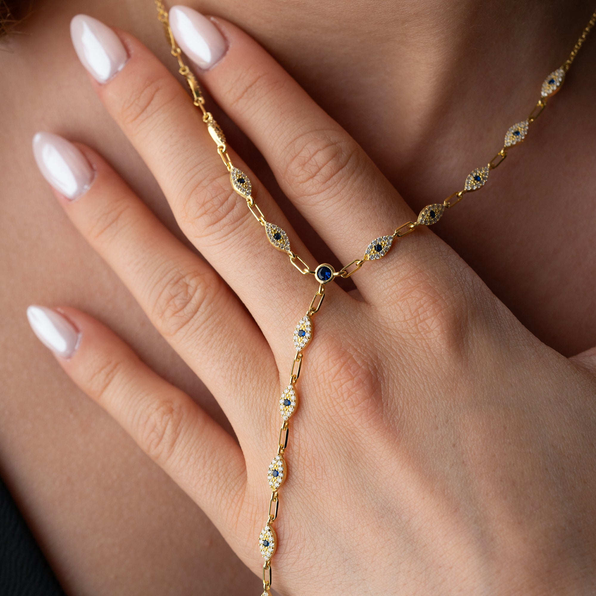 MINI BLUE EYE Y KEDJA | 925 SILVER