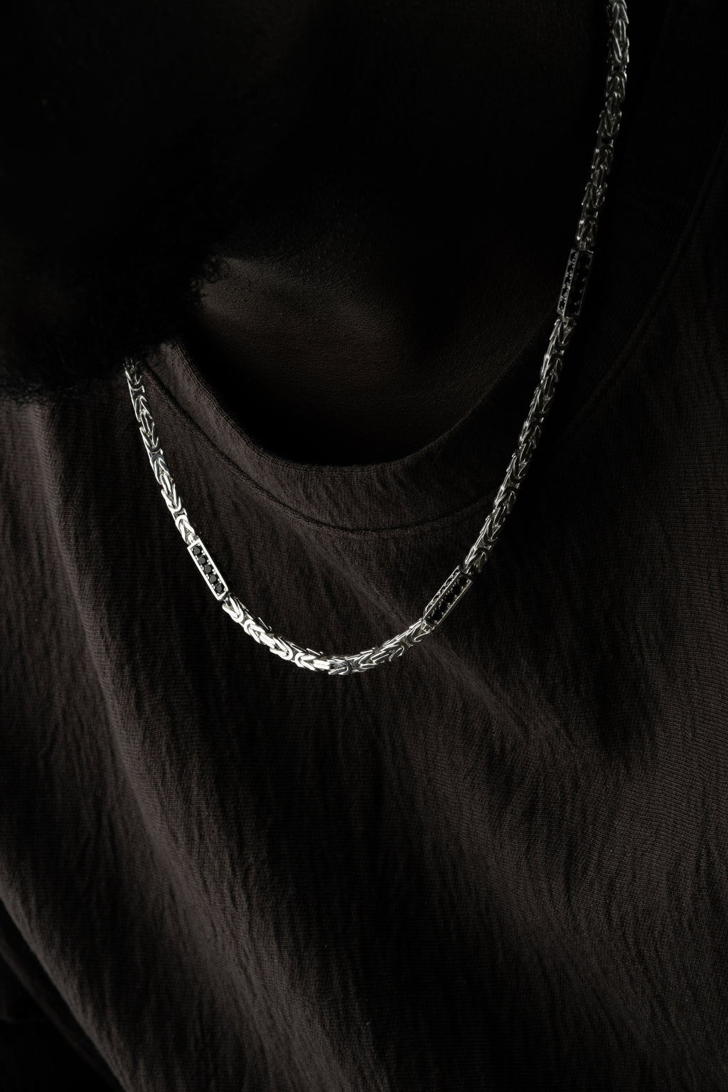 KING KEDJA SVART RHINESTENES 4mm | 925 SILVER