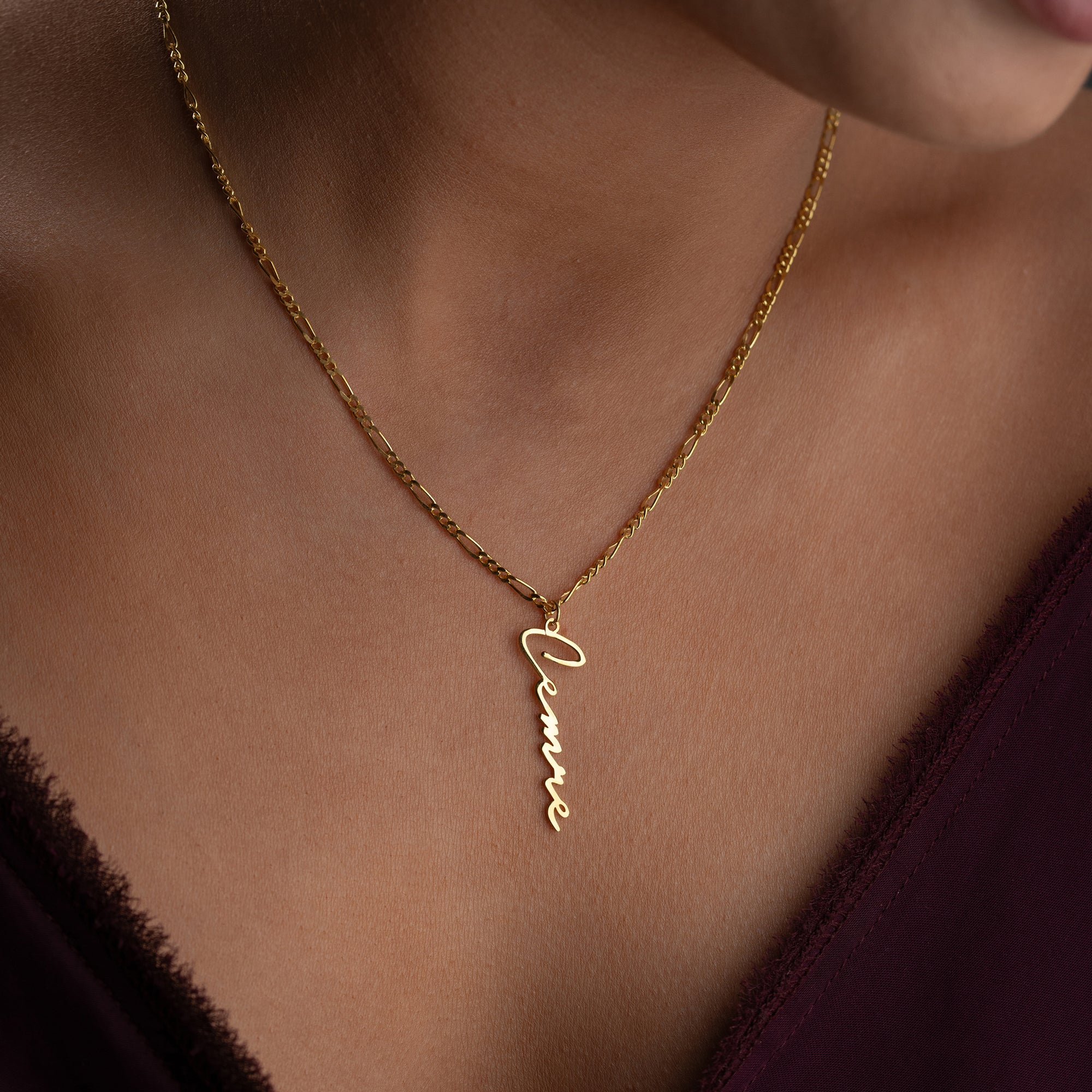 SIGNATUR NAMN KEDJA FIGARO | 925 SILVER