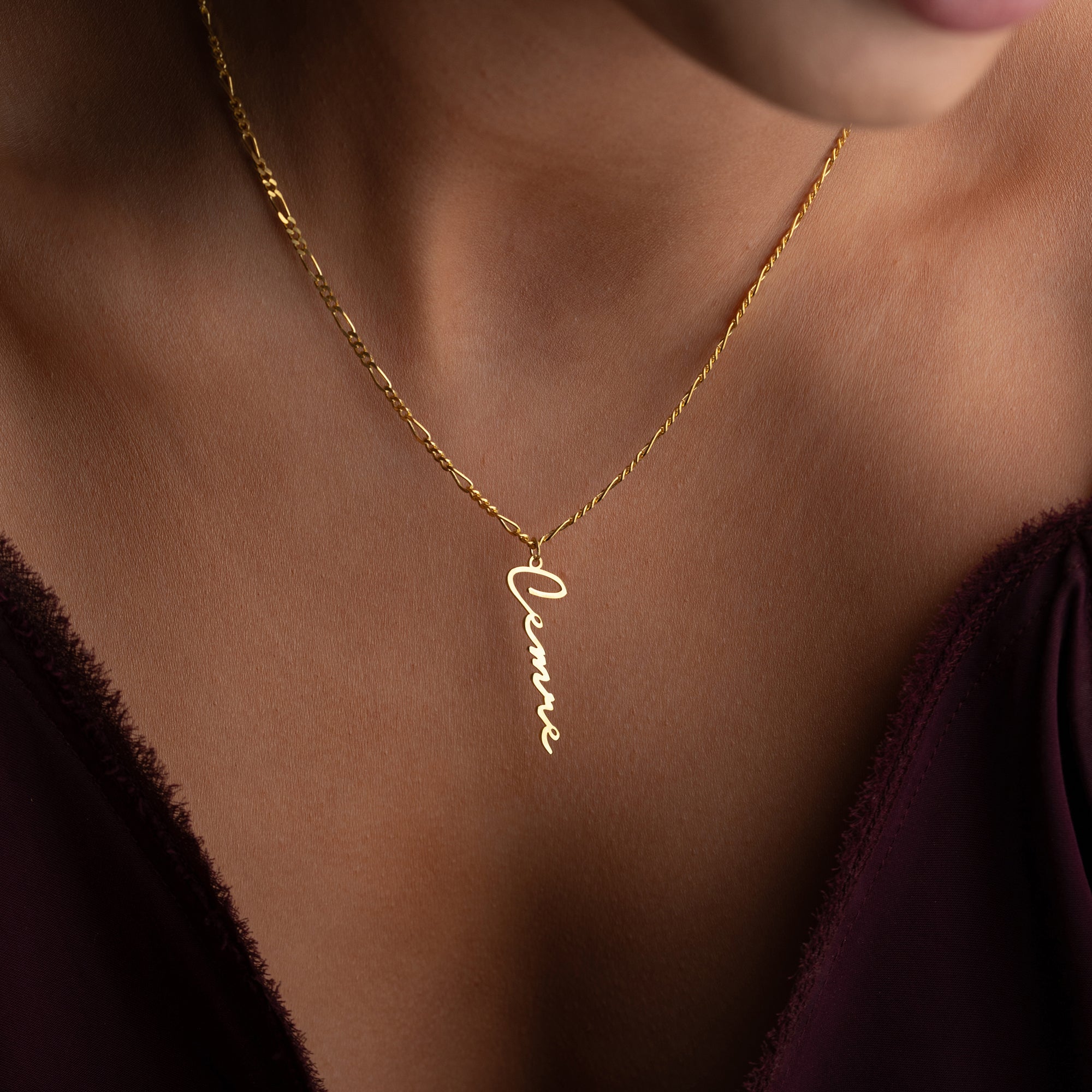 SIGNATUR NAMN KEDJA FIGARO | 925 SILVER