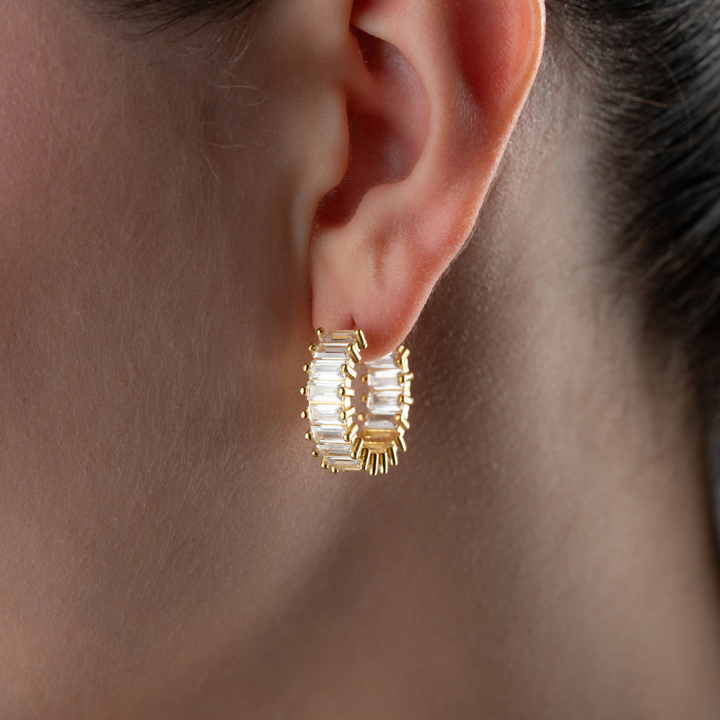 BAGUETTE LERI ÖRHÄNGEN | 925 SILVER