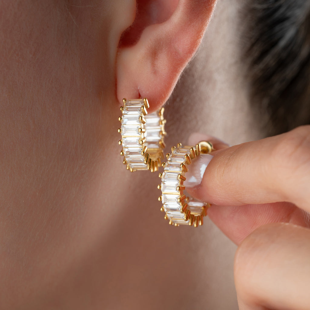 BAGUETTE LERI ÖRHÄNGEN | 925 SILVER