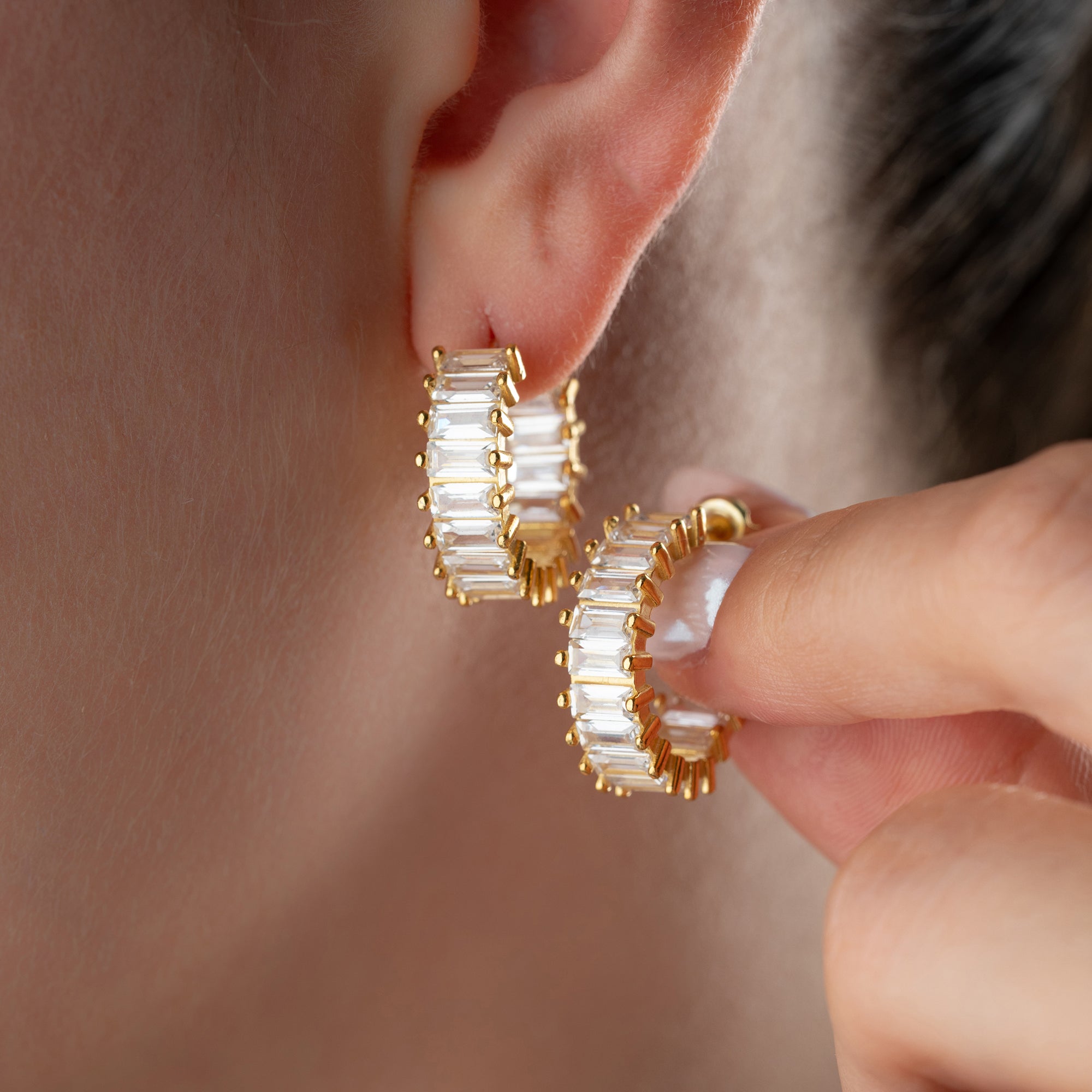 BAGUETTE LERI ÖRHÄNGEN | 925 SILVER