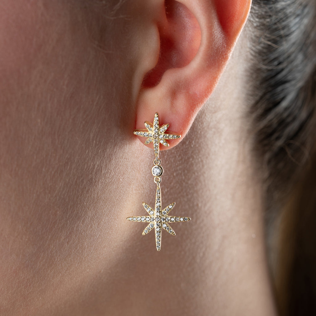 DUO POLARSTAR ÖGONHÄNG | 925 SILVER