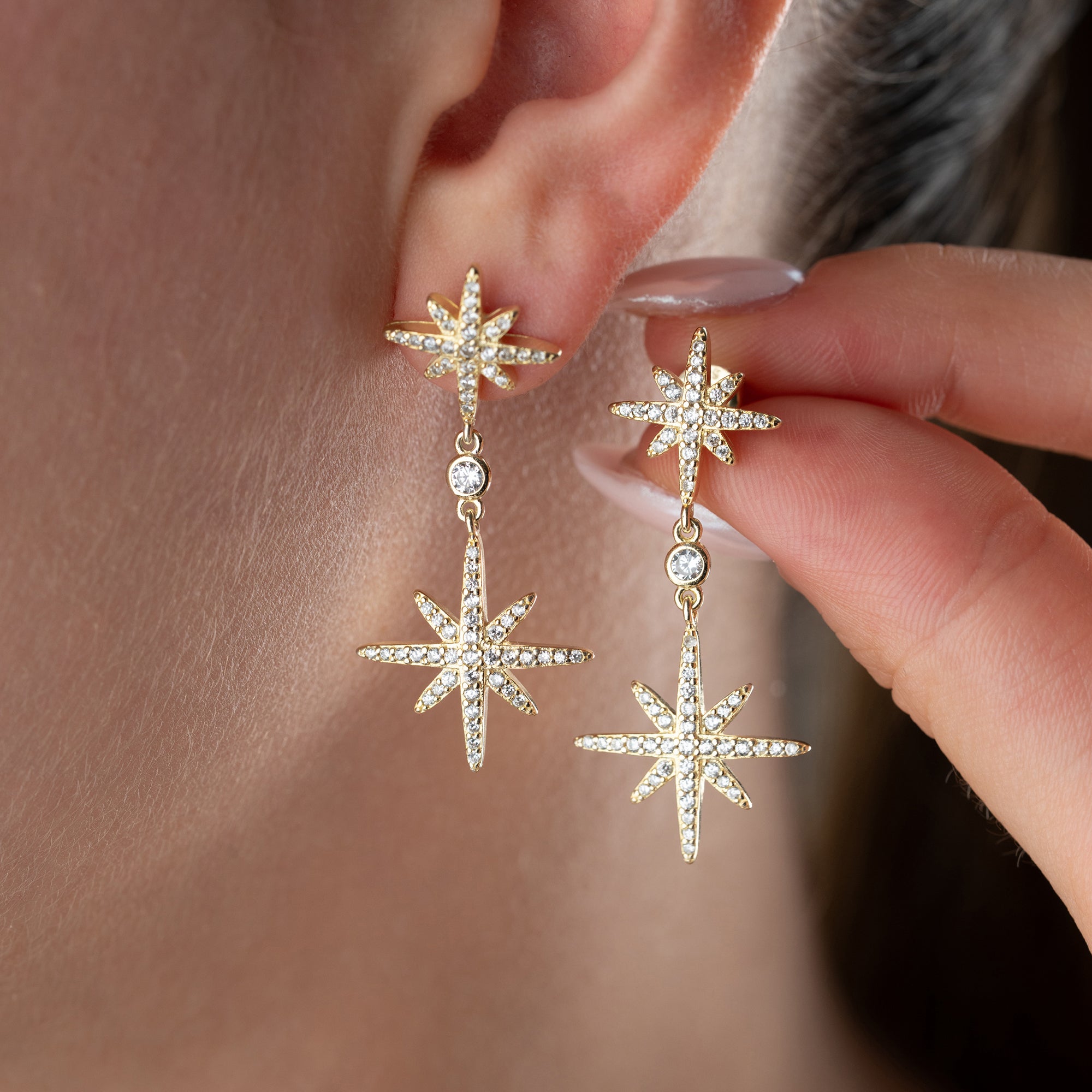 DUO POLARSTAR ÖGONHÄNG | 925 SILVER