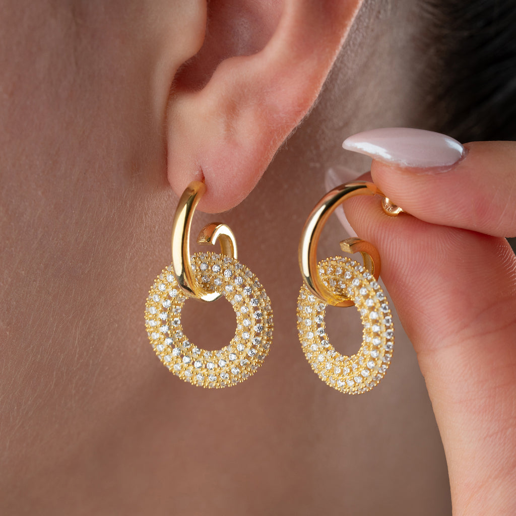 SHINE RUNDA ÖRHÄNGEN | 925 SILVER