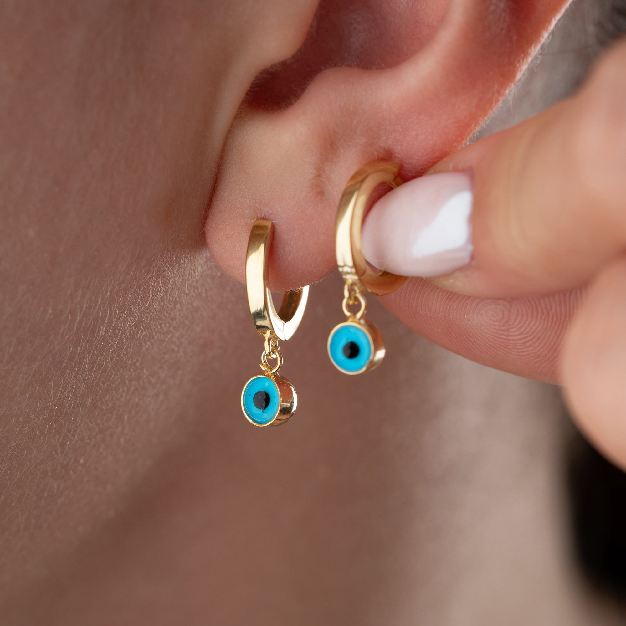 NAZAR RUNDA ÖRHÄNGEN | 925 SILVER