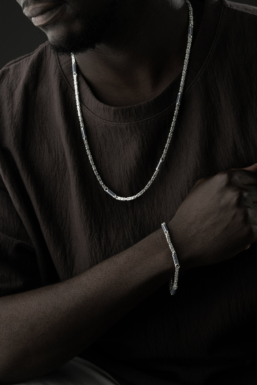 KING COLLAR MED RASMYCKEN BLAD SET | 925 SILVER 