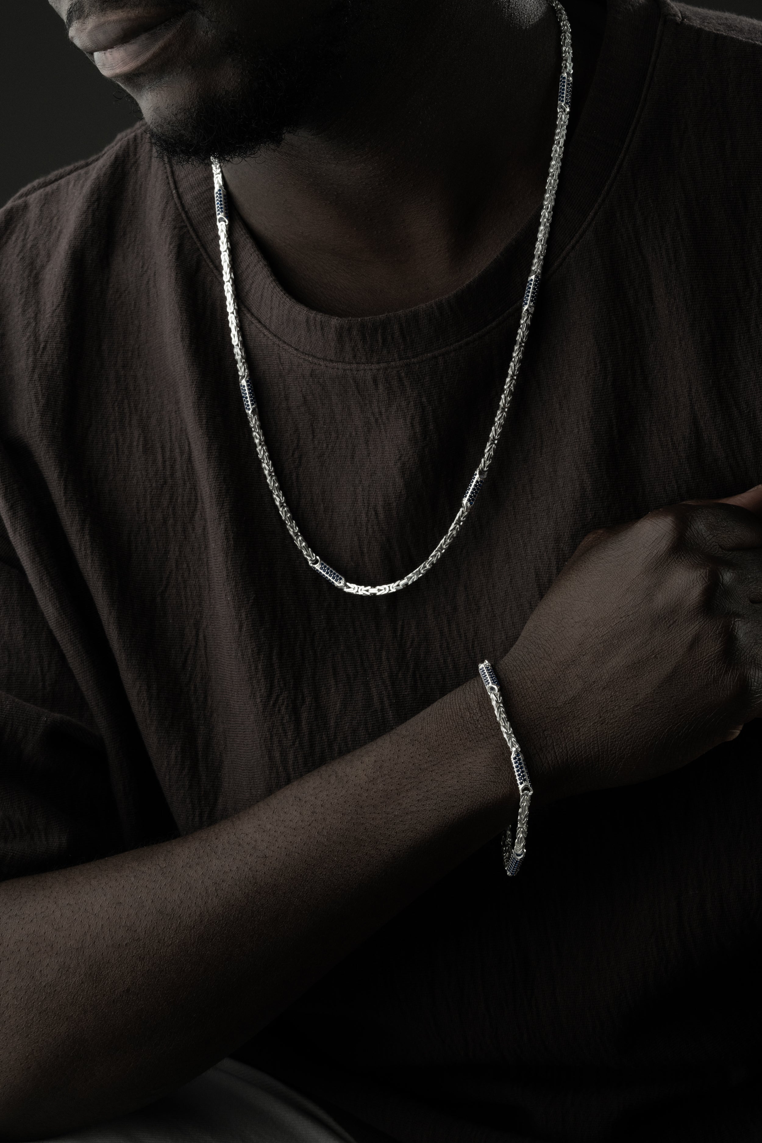 KING COLLAR MED RASMYCKEN BLAD SET | 925 SILVER 