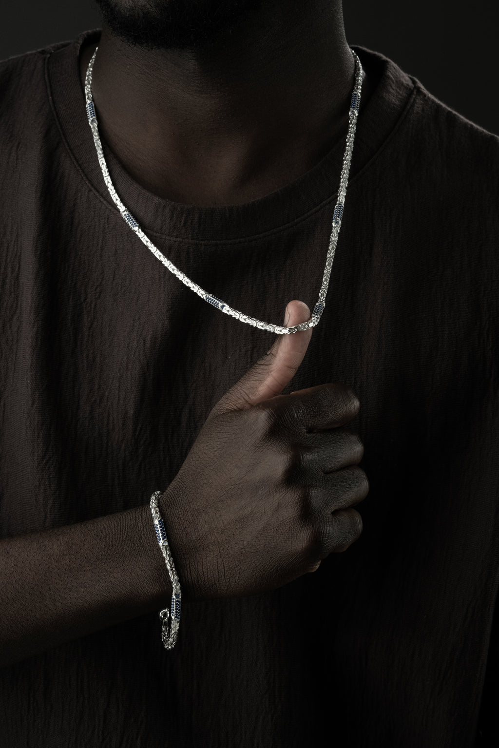 KING COLLAR MED RASMYCKEN BLAD SET | 925 SILVER 