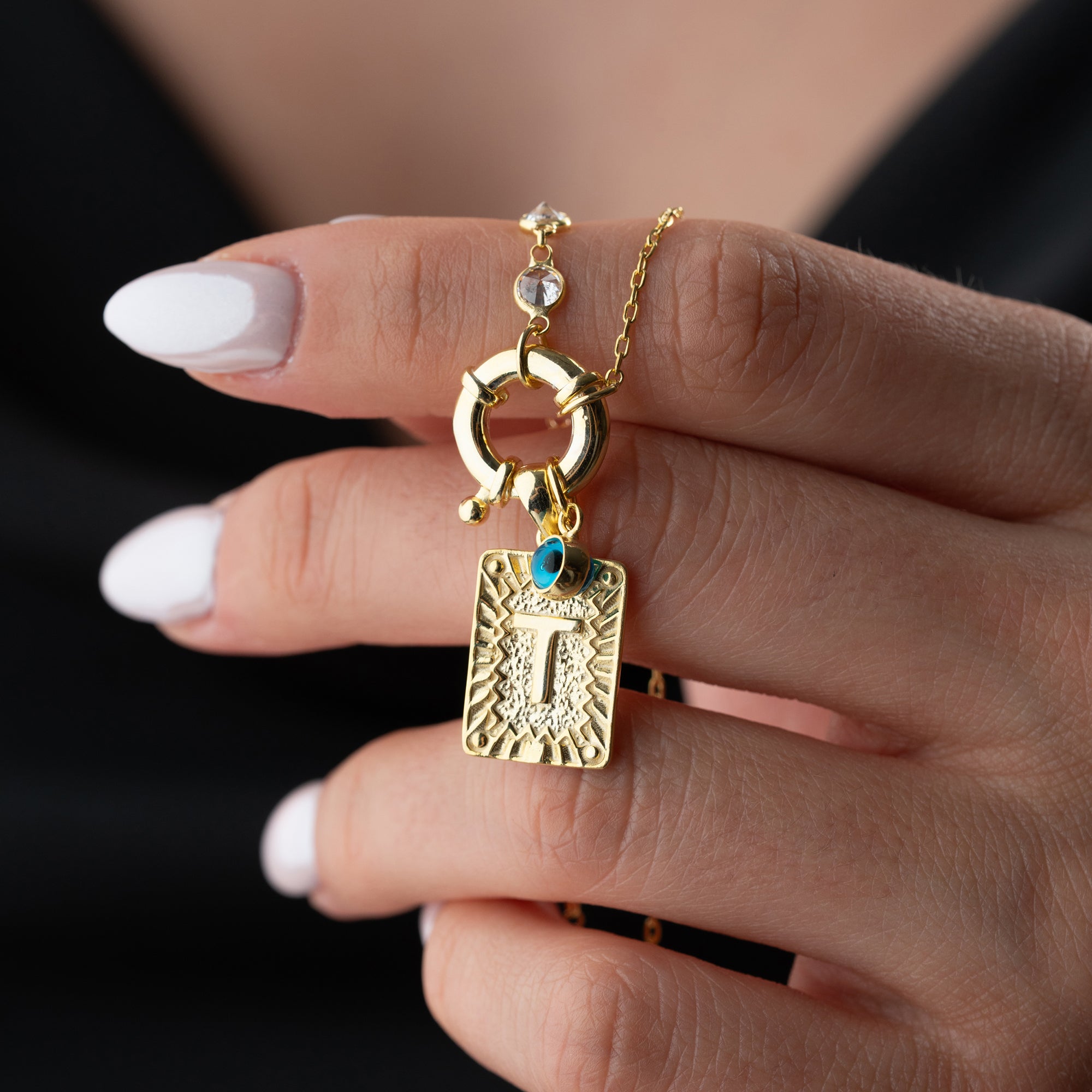 KEDJEDESIGN ICED BREV MED NAZAR | 925 SILVER