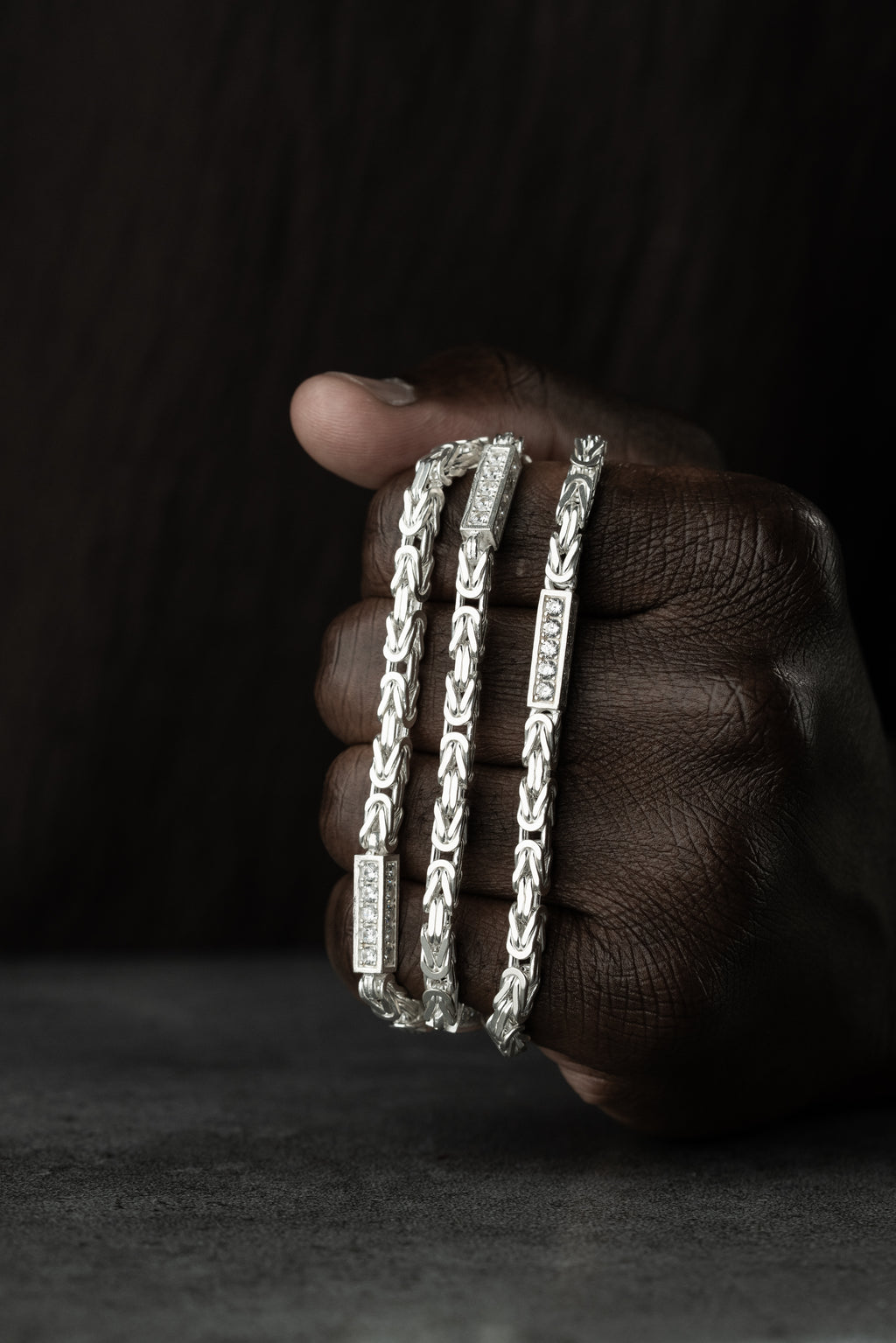 KUNGEN KEDJA MED RHINESTENES | 925 SILVER 