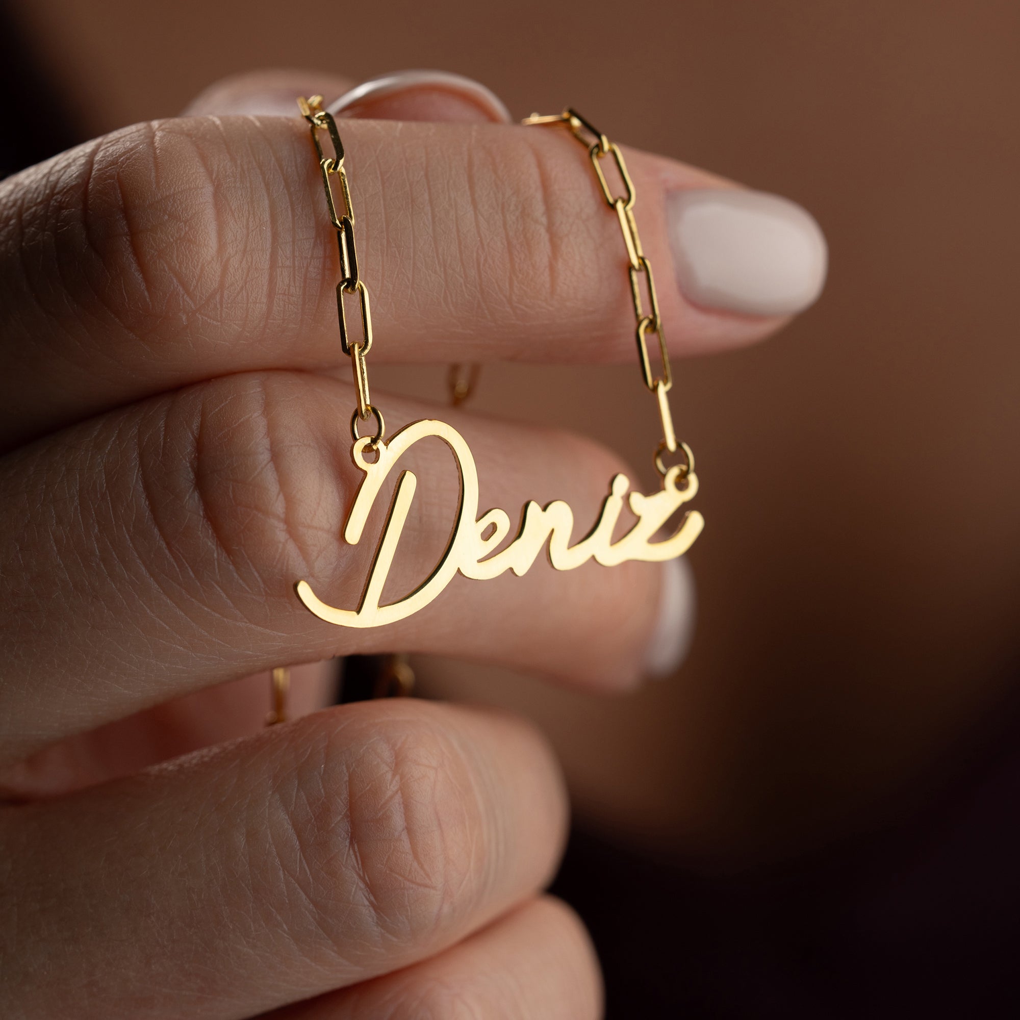 HORISONTAL SÄLLEN NAMN KEDJA MED STEN | 925 SILVER