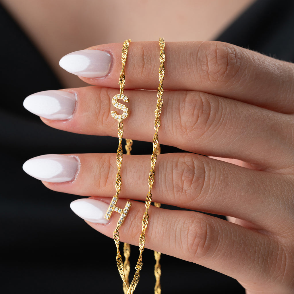 SINGAPORE DUO ZIRKONIA BRUKSHALSBAND | 925 SILVER