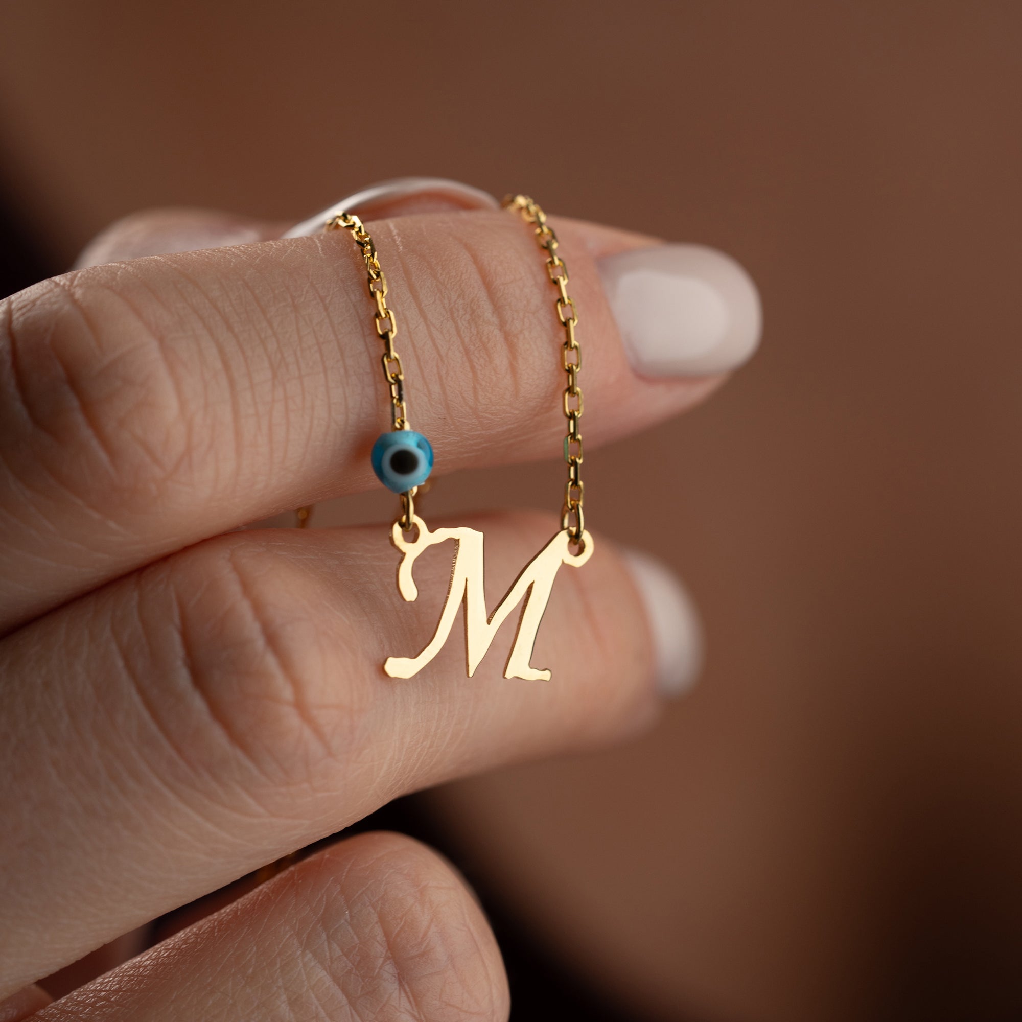 BREV KRAGE MED BLÅT ÖGON | 925 SILVER