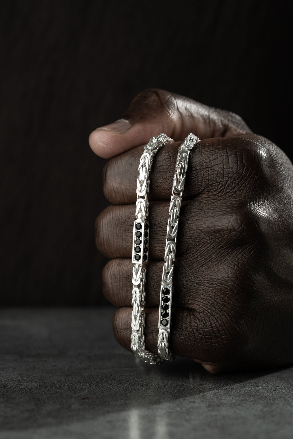 KING KEDJA SVART RHINESTENES 4mm | 925 SILVER