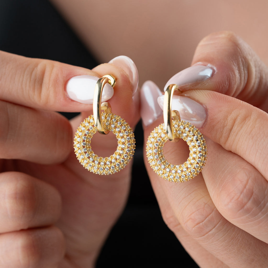 SHINE RUNDA ÖRHÄNGEN | 925 SILVER