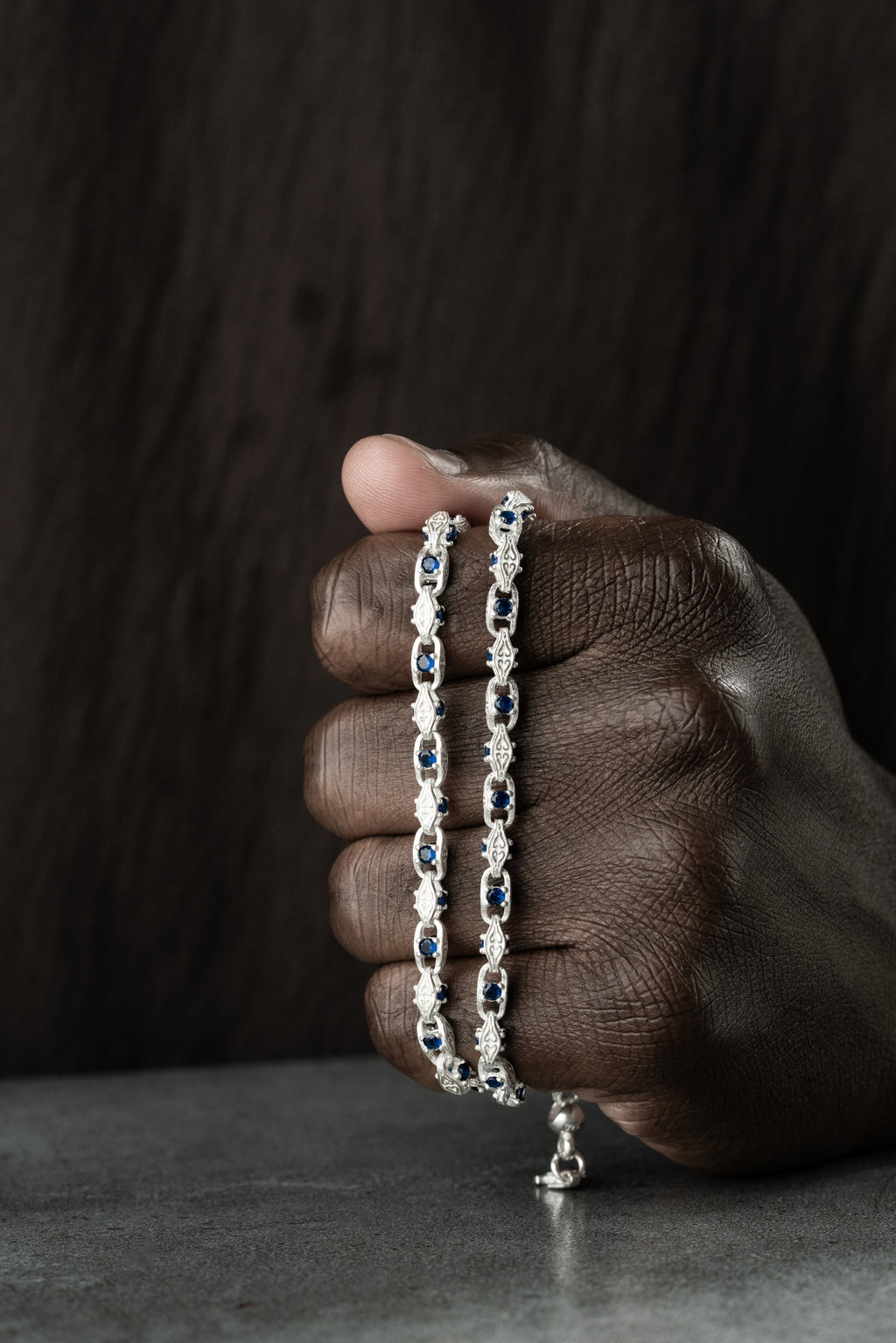 ANKER BLÅ DIAMANT KRAGE | 925 SILVER 