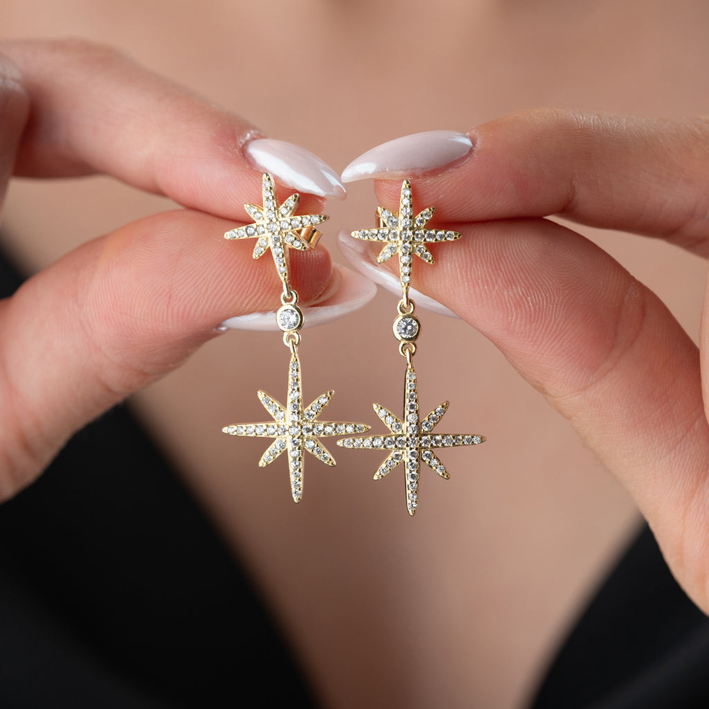 DUO POLARSTAR ÖGONHÄNG | 925 SILVER