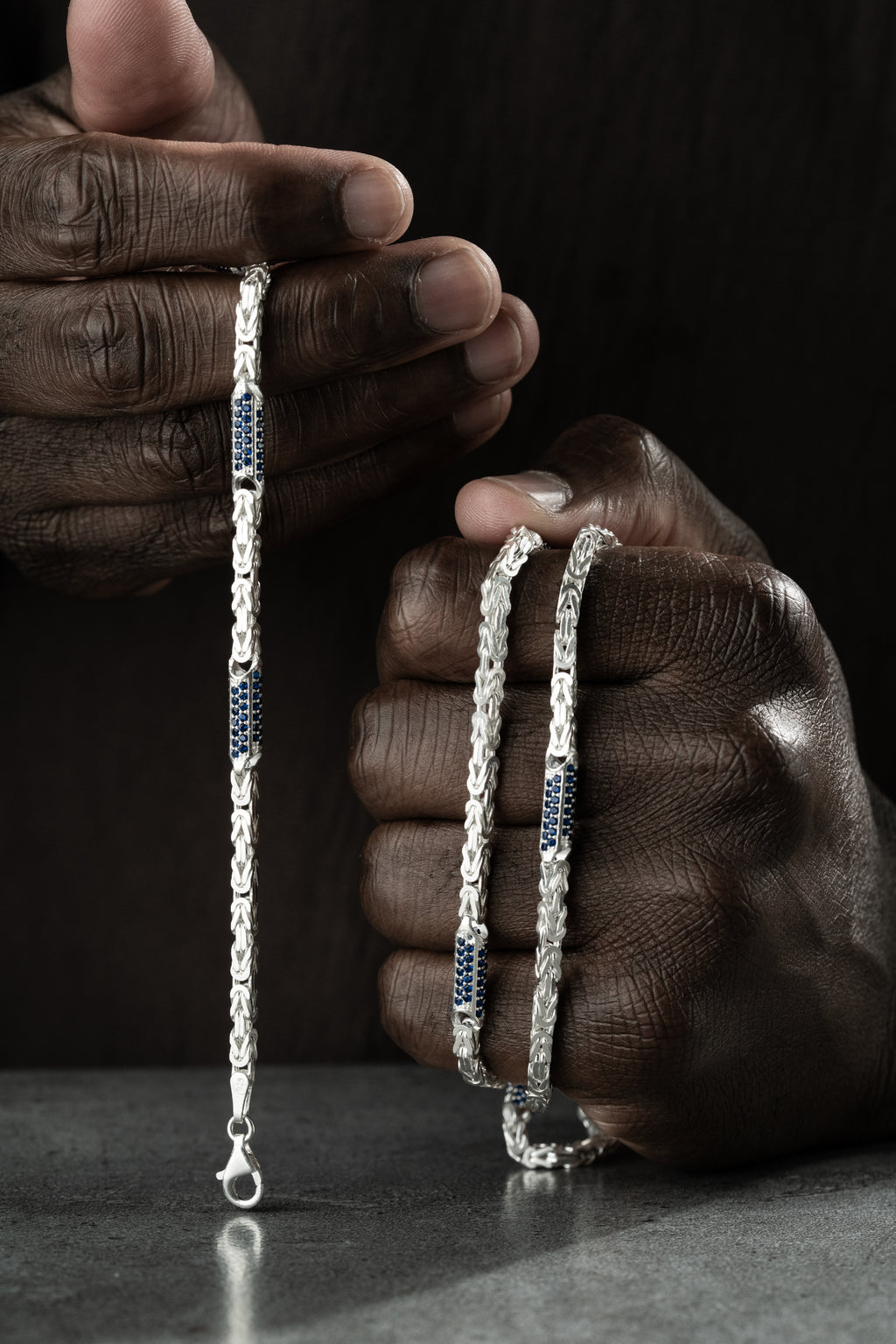 KING COLLAR MED RASMYCKEN BLAD SET | 925 SILVER 