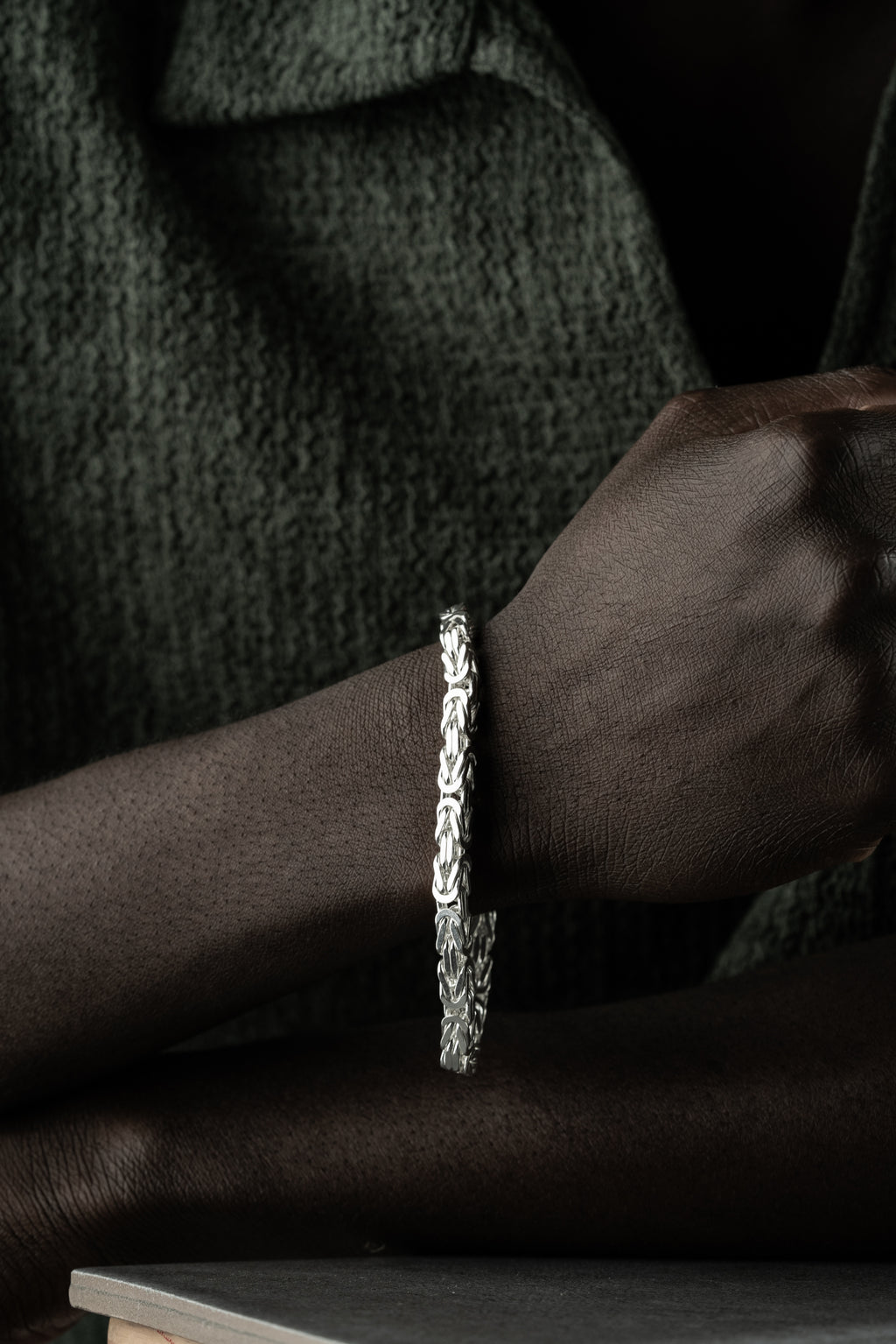 KING-ARMBAND MASSIVT KVADRATISKT 5MM | 925 SILVER