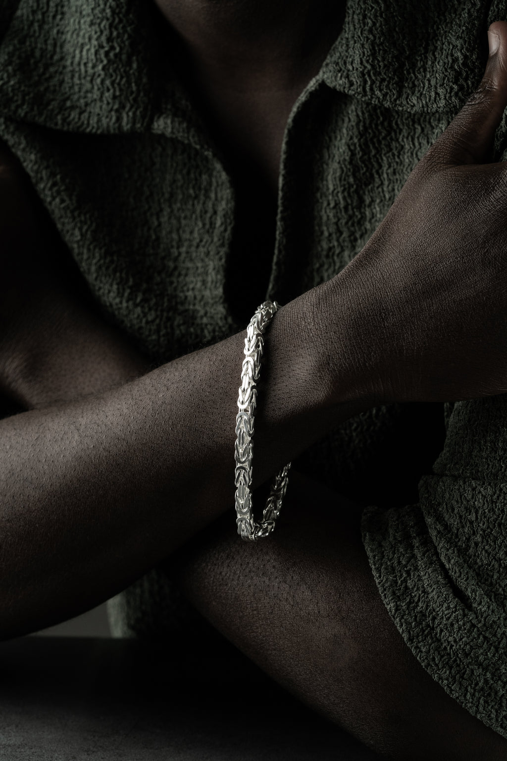 KING-ARMBAND MASSIVT KVADRATISKT 5MM | 925 SILVER