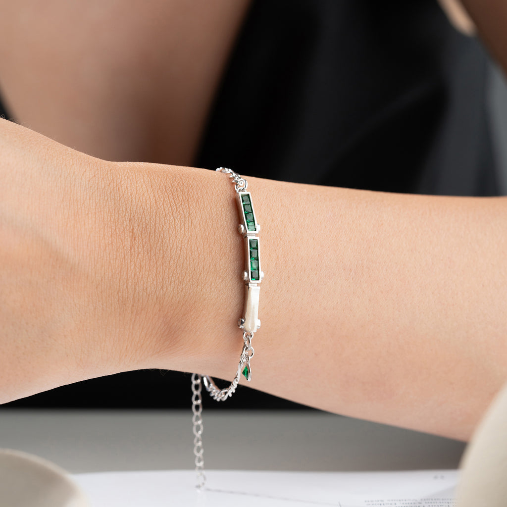 MISO GRÖNT ARMBAND | 925 SILVER