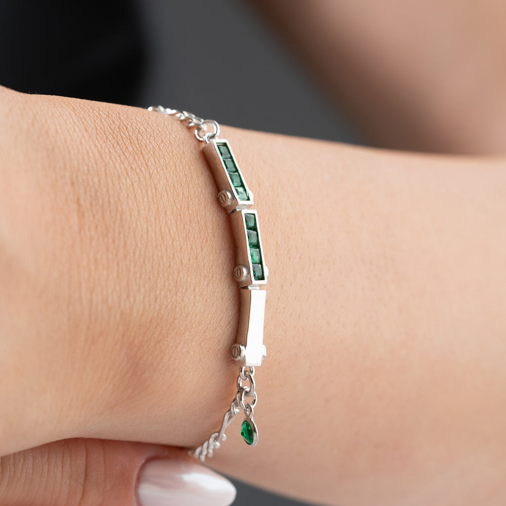 MISO GRÖNT ARMBAND | 925 SILVER